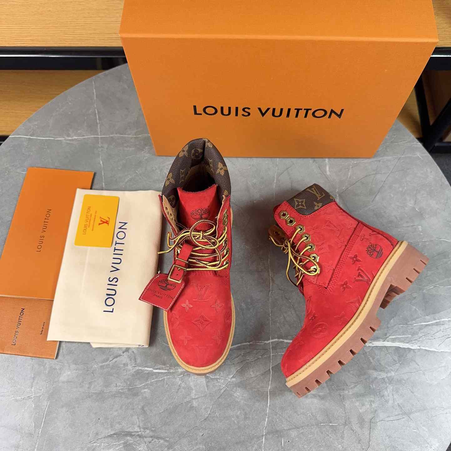 Louis Vuitton x Timberland Monogram Ankle Boot - DopestKickz