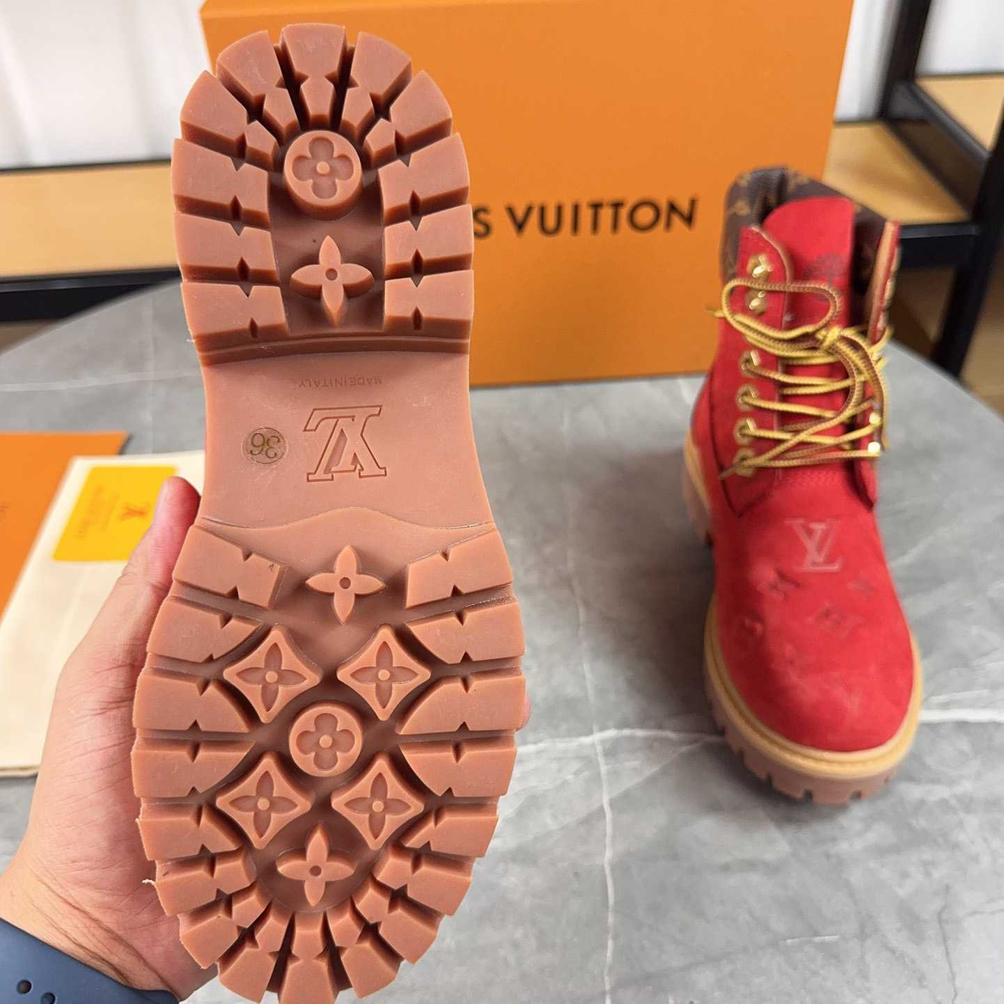 Louis Vuitton x Timberland Monogram Ankle Boot - DopestKickz