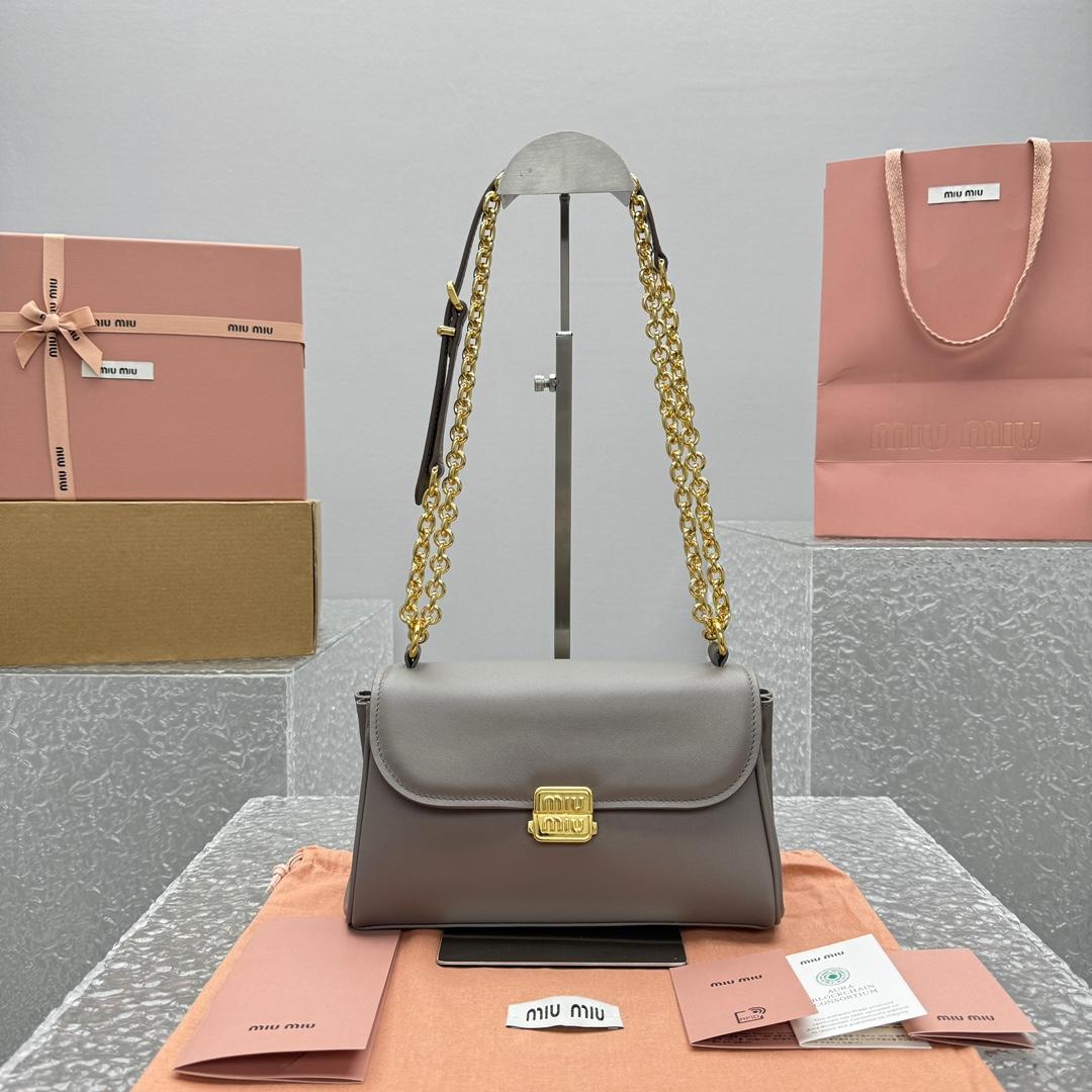 Miu Miu Leather Shoulder Bag - DopestKickz