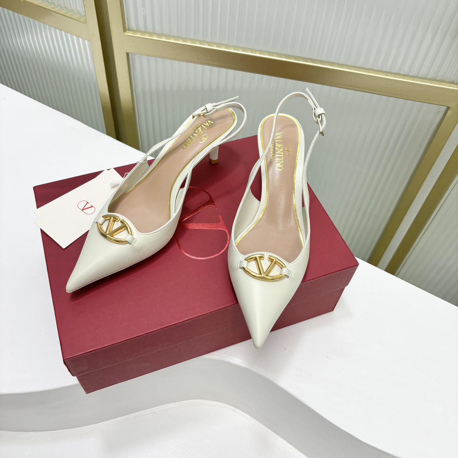 Valenti The Bold Edition VLogo Calfskin Slingback Pump   60mm - DopestKickz