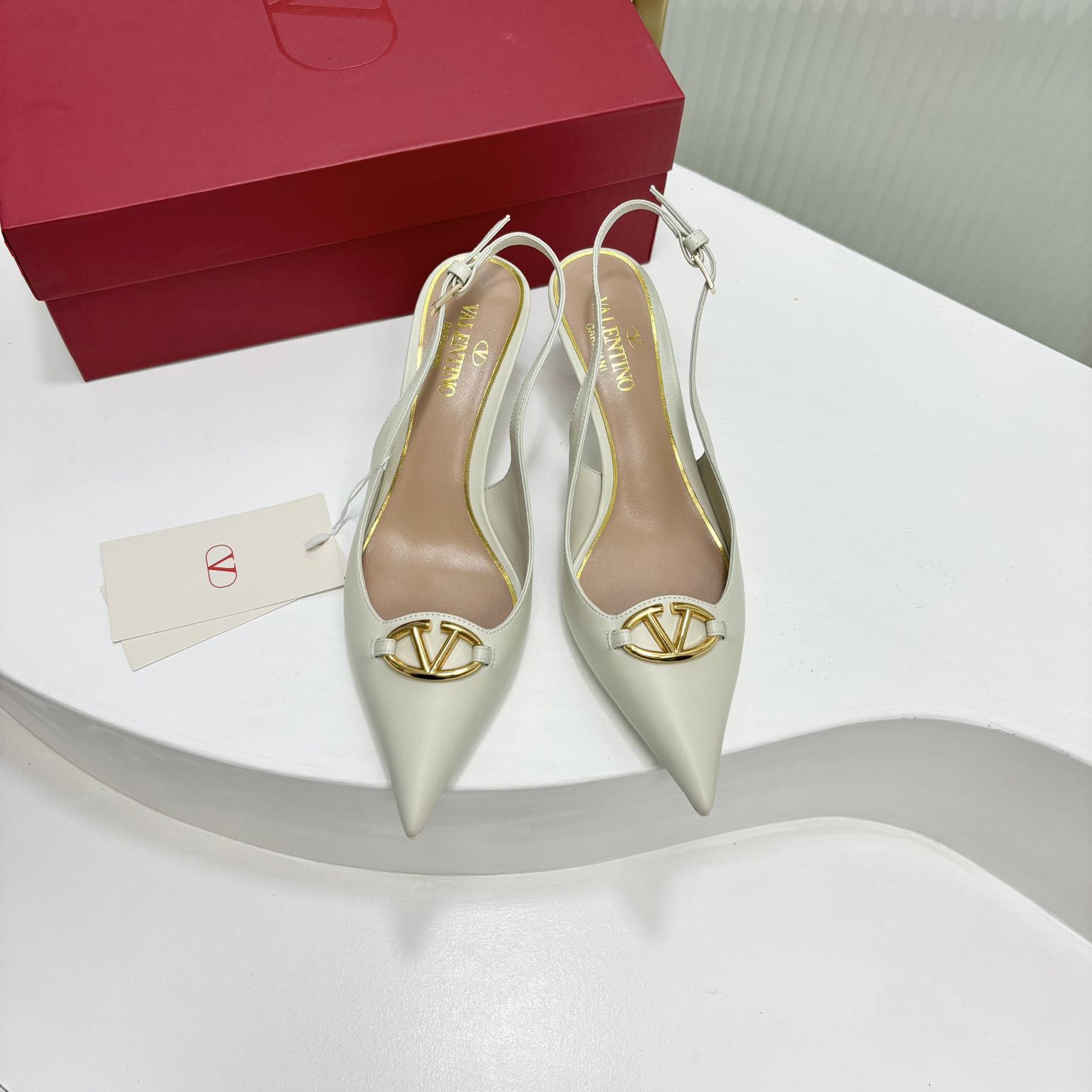 Valenti The Bold Edition VLogo Calfskin Slingback Pump   60mm - DopestKickz