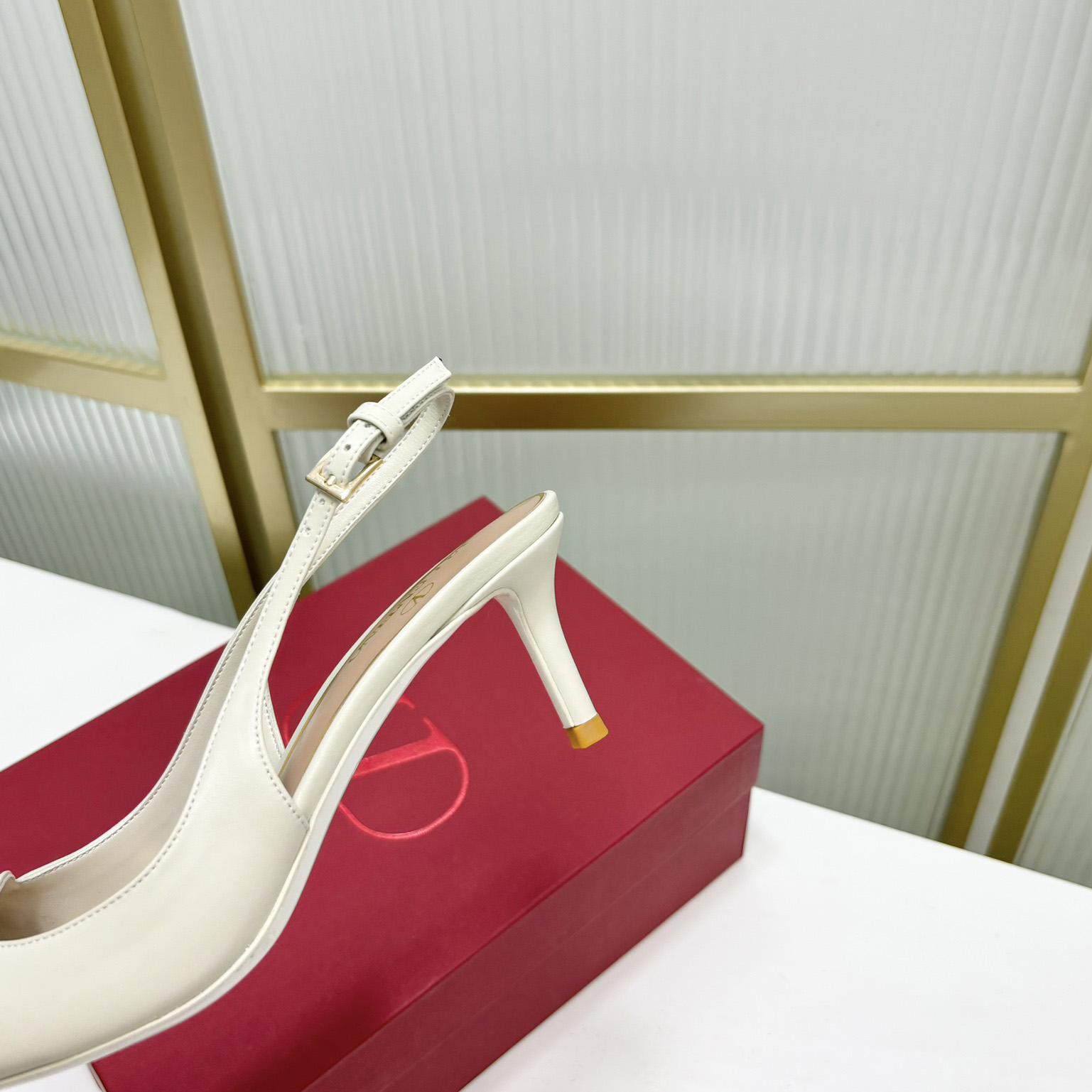 Valenti The Bold Edition VLogo Calfskin Slingback Pump   60mm - DopestKickz