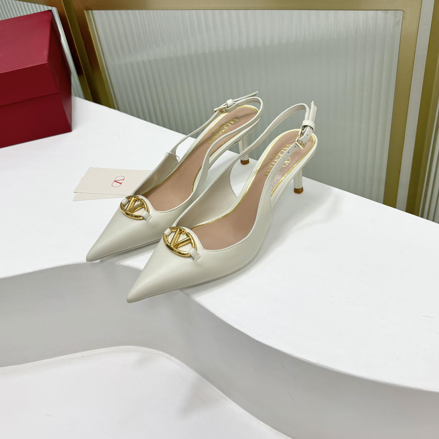 Valenti The Bold Edition VLogo Calfskin Slingback Pump   60mm - DopestKickz