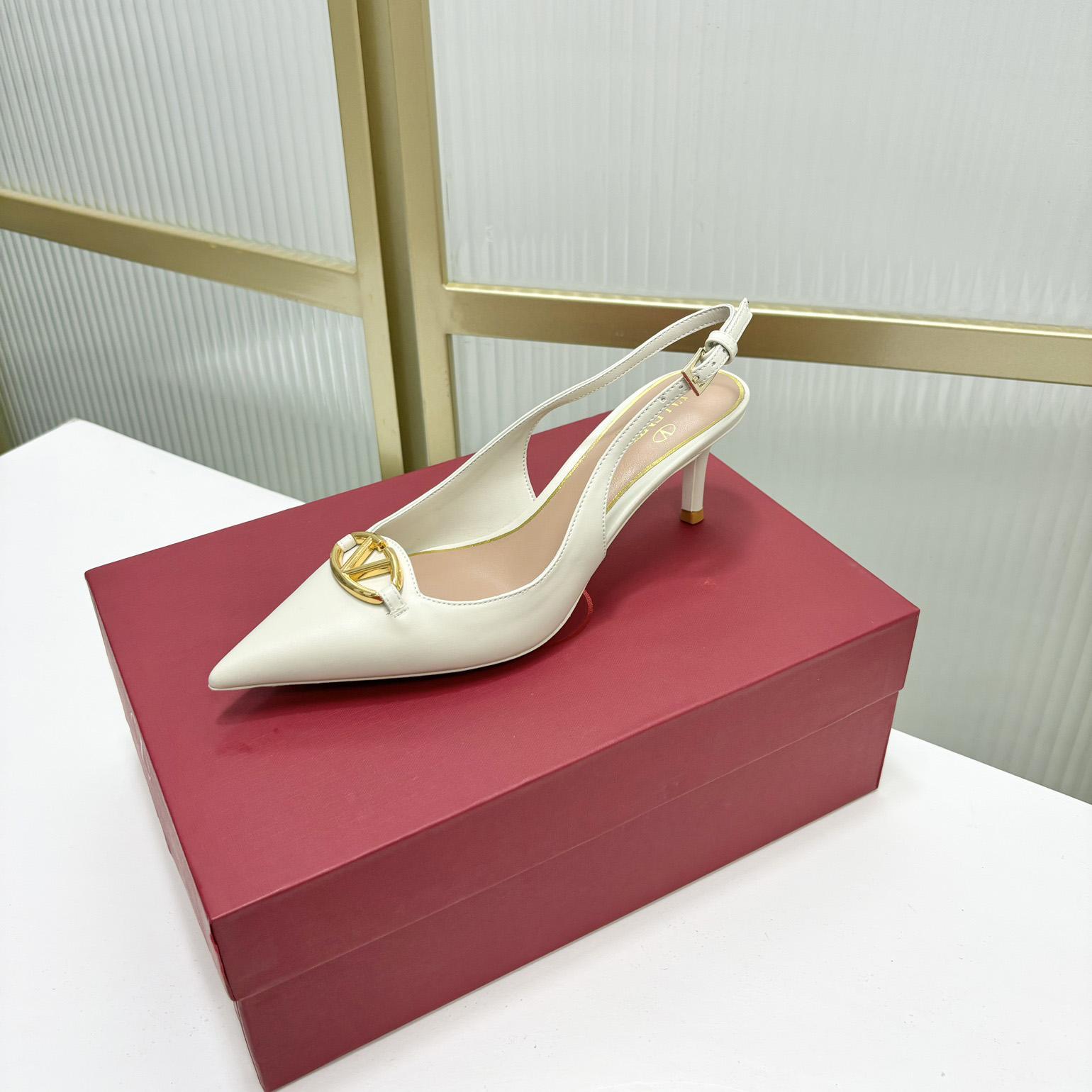 Valenti The Bold Edition VLogo Calfskin Slingback Pump   60mm - DopestKickz