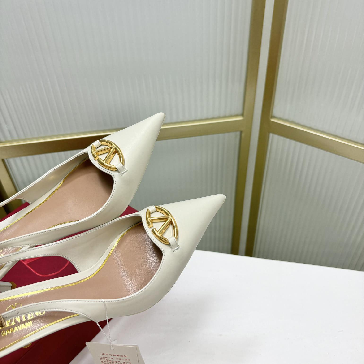 Valenti The Bold Edition VLogo Calfskin Slingback Pump   60mm - DopestKickz