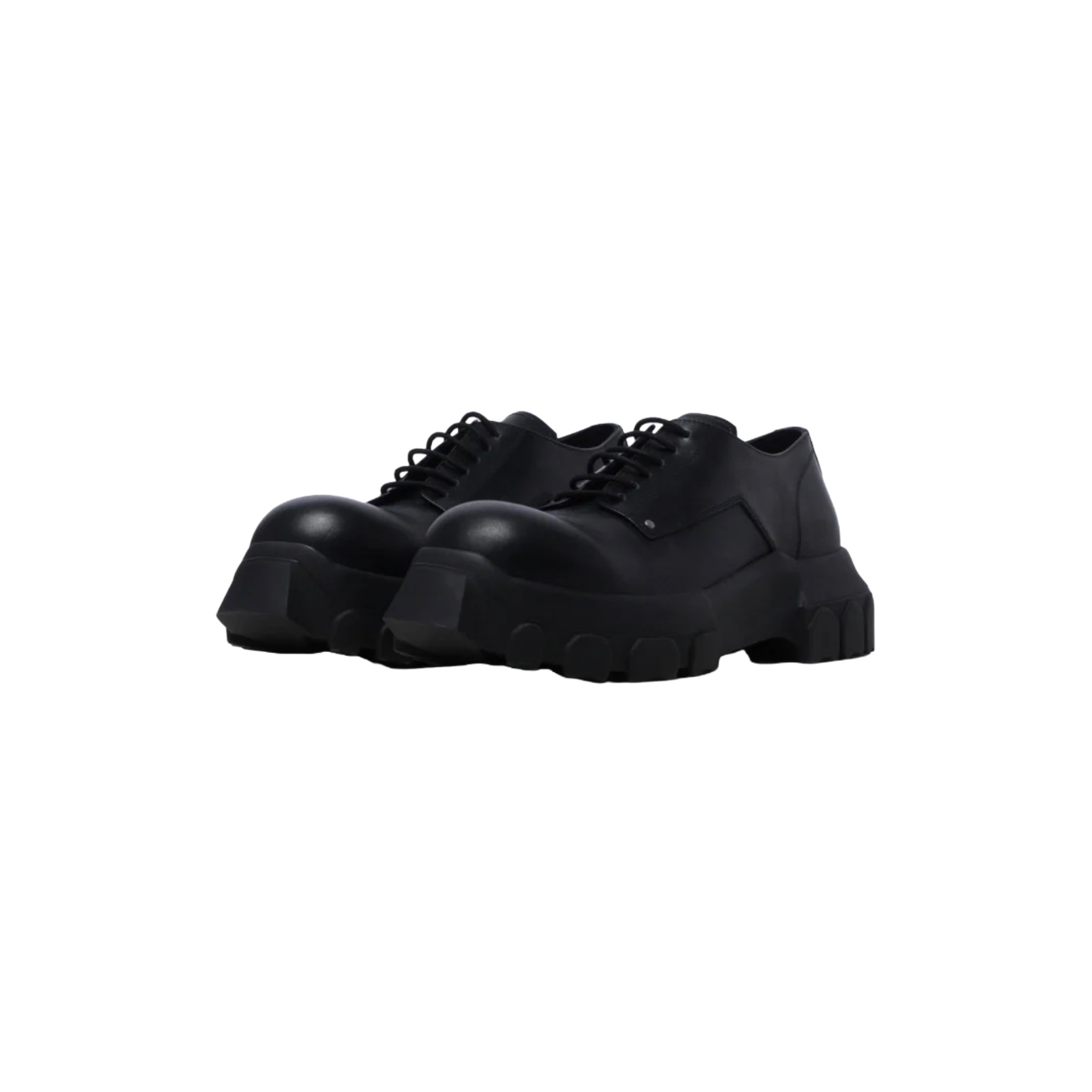 Rick Owens Bozo Tractor Leather Derby Shoes - DopestKickz