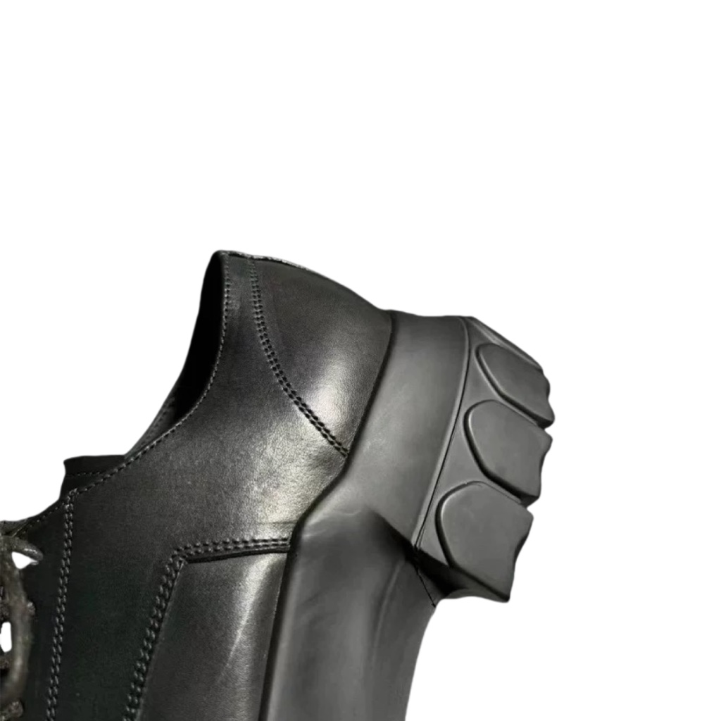 Rick Owens Bozo Tractor Leather Derby Shoes - DopestKickz