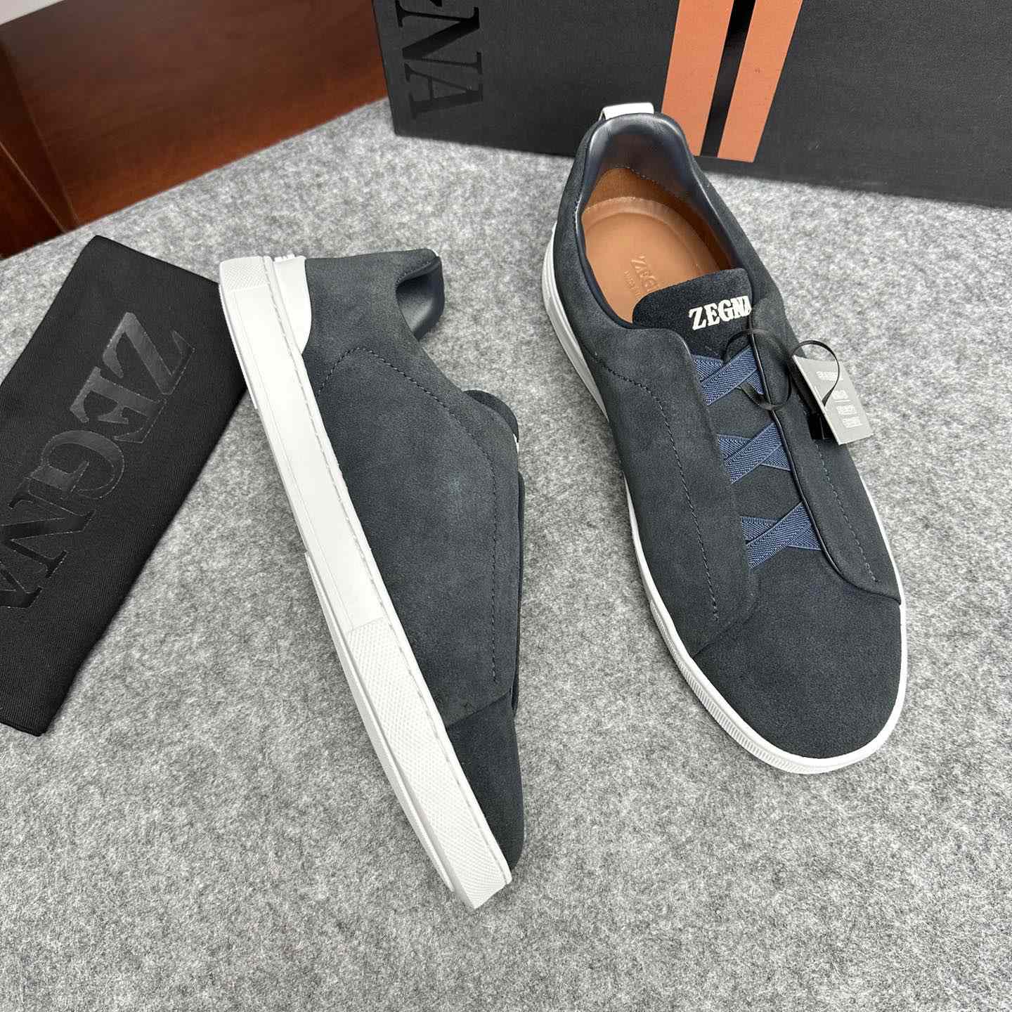 Zegna Suede Triple Stitch™ Sneakers - DopestKickz