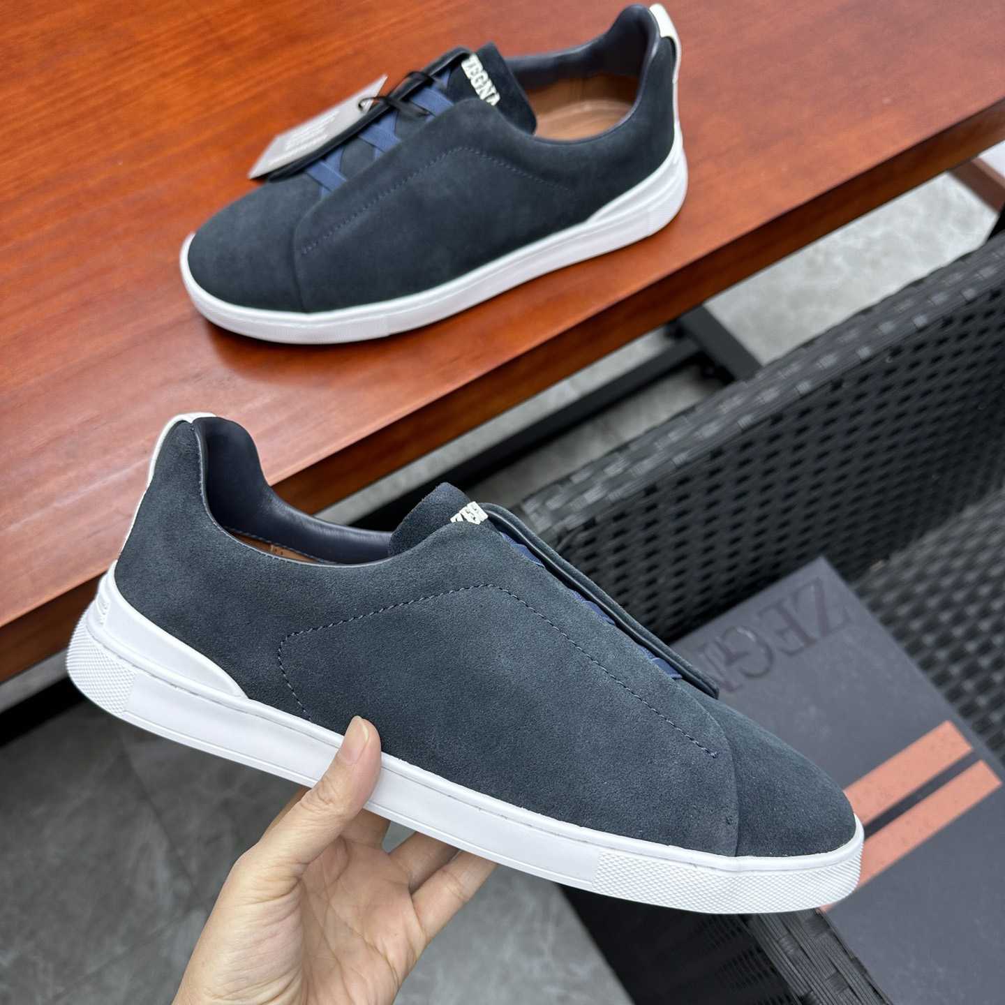 Zegna Suede Triple Stitch™ Sneakers - DopestKickz