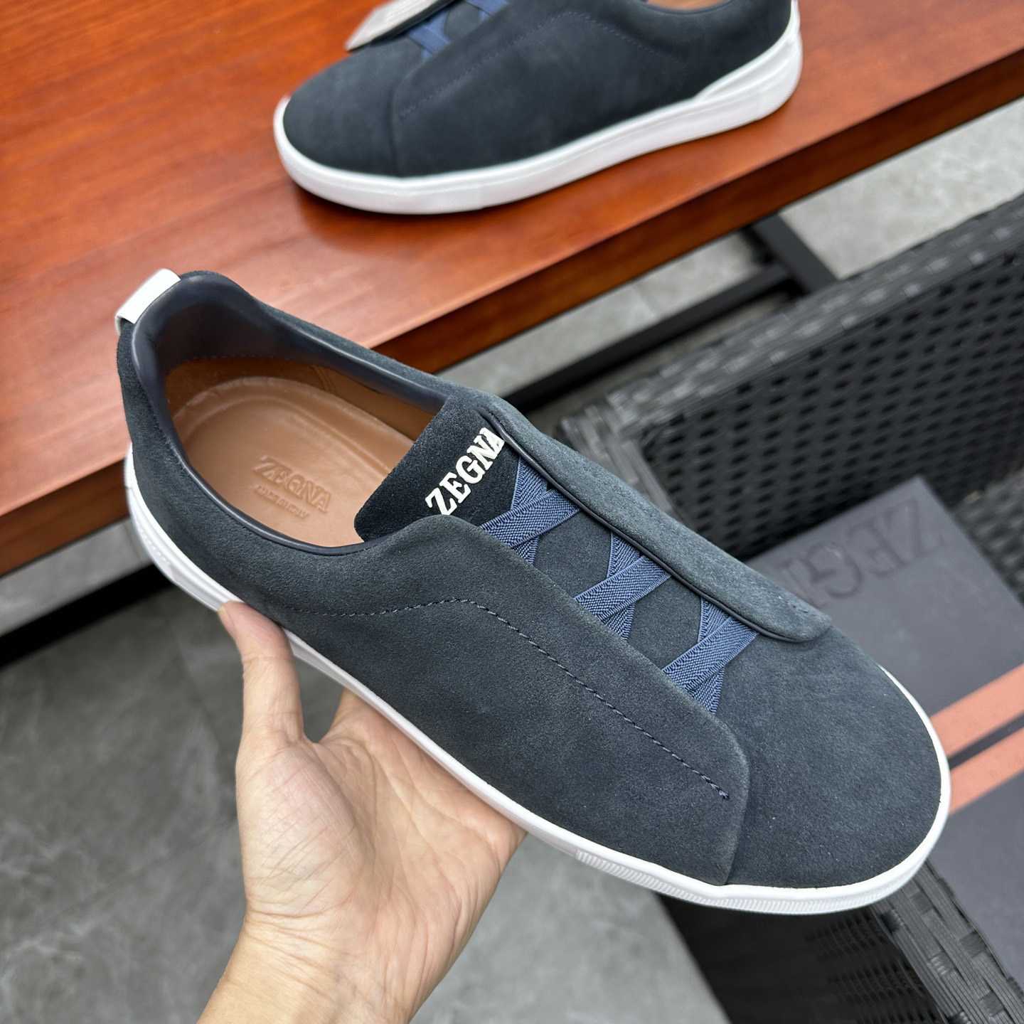 Zegna Suede Triple Stitch™ Sneakers - DopestKickz