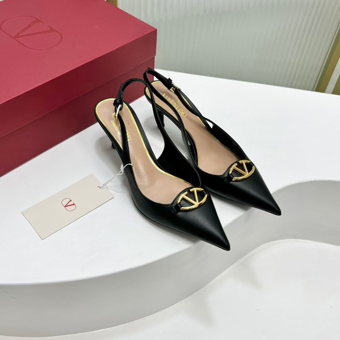 Valenti The Bold Edition VLogo Calfskin Slingback Pump   60mm - DopestKickz
