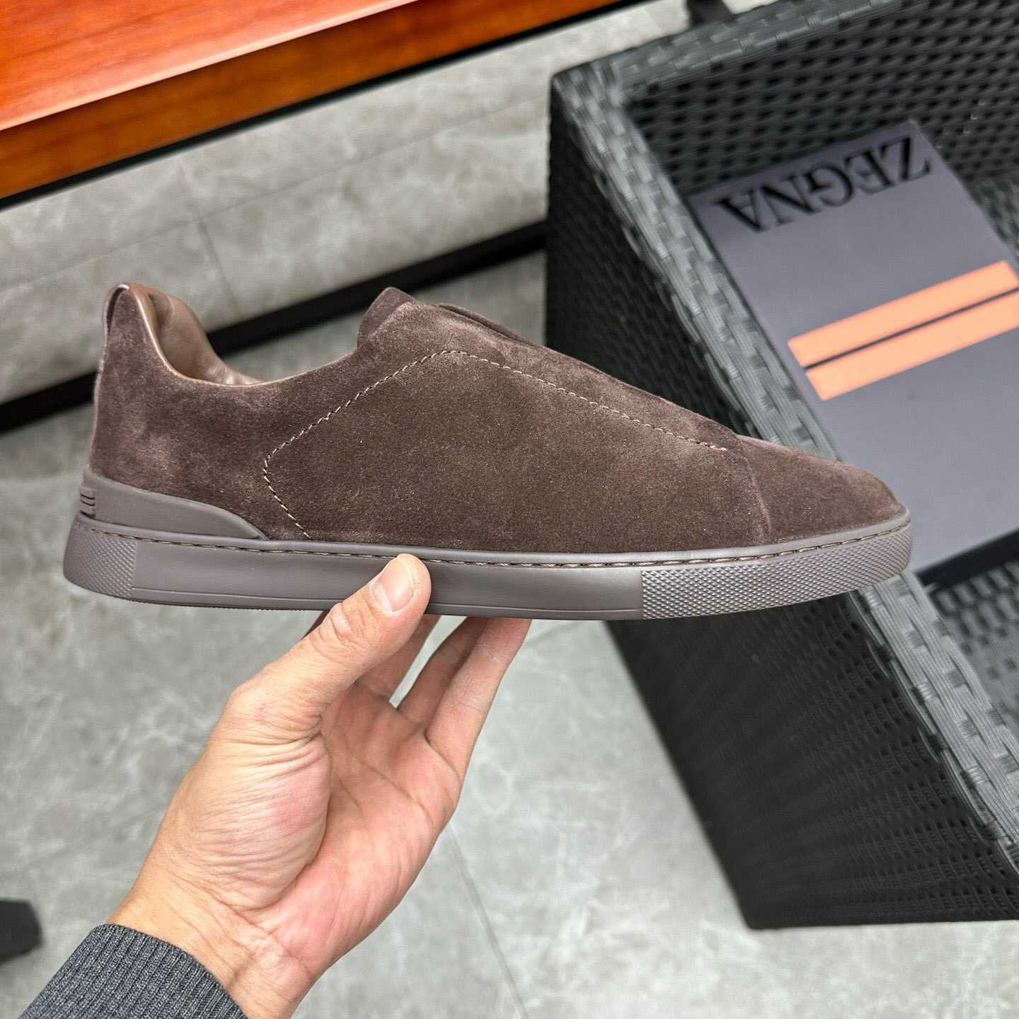 Zegna Suede Triple Stitch™ Sneakers - DopestKickz