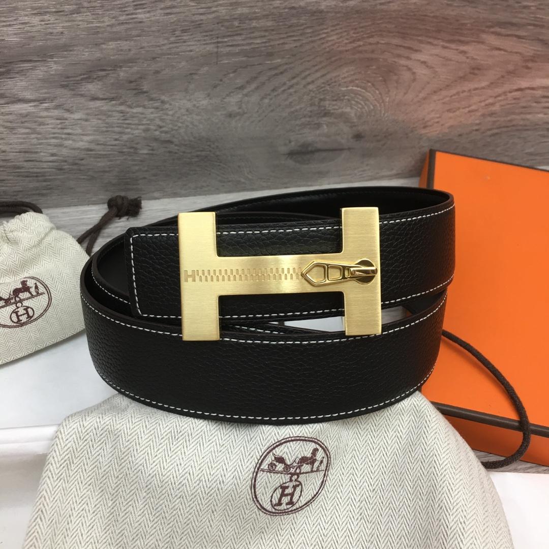 Hermes Leather H Buckle Belt - DopestKickz
