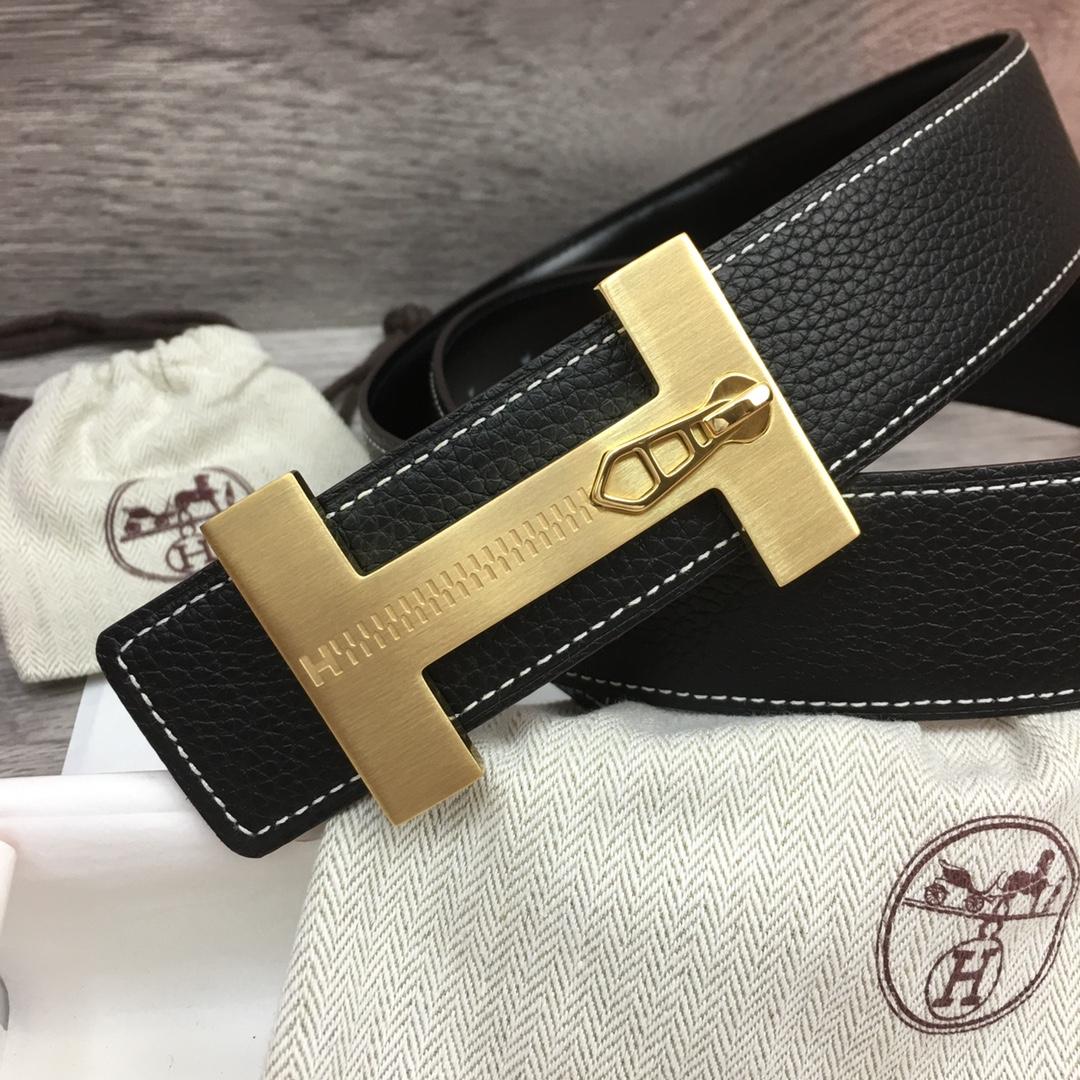 Hermes Leather H Buckle Belt - DopestKickz