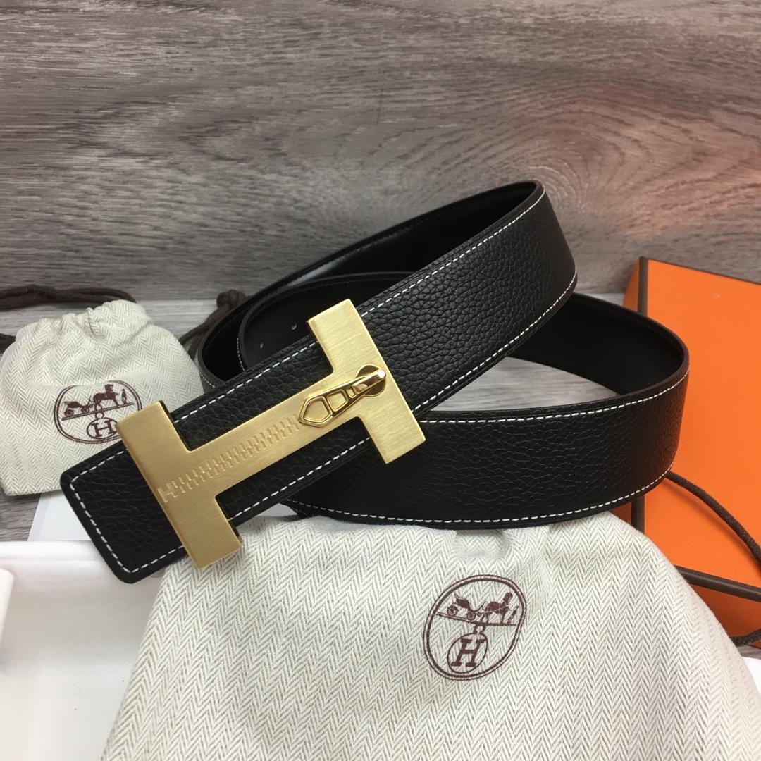 Hermes Leather H Buckle Belt - DopestKickz