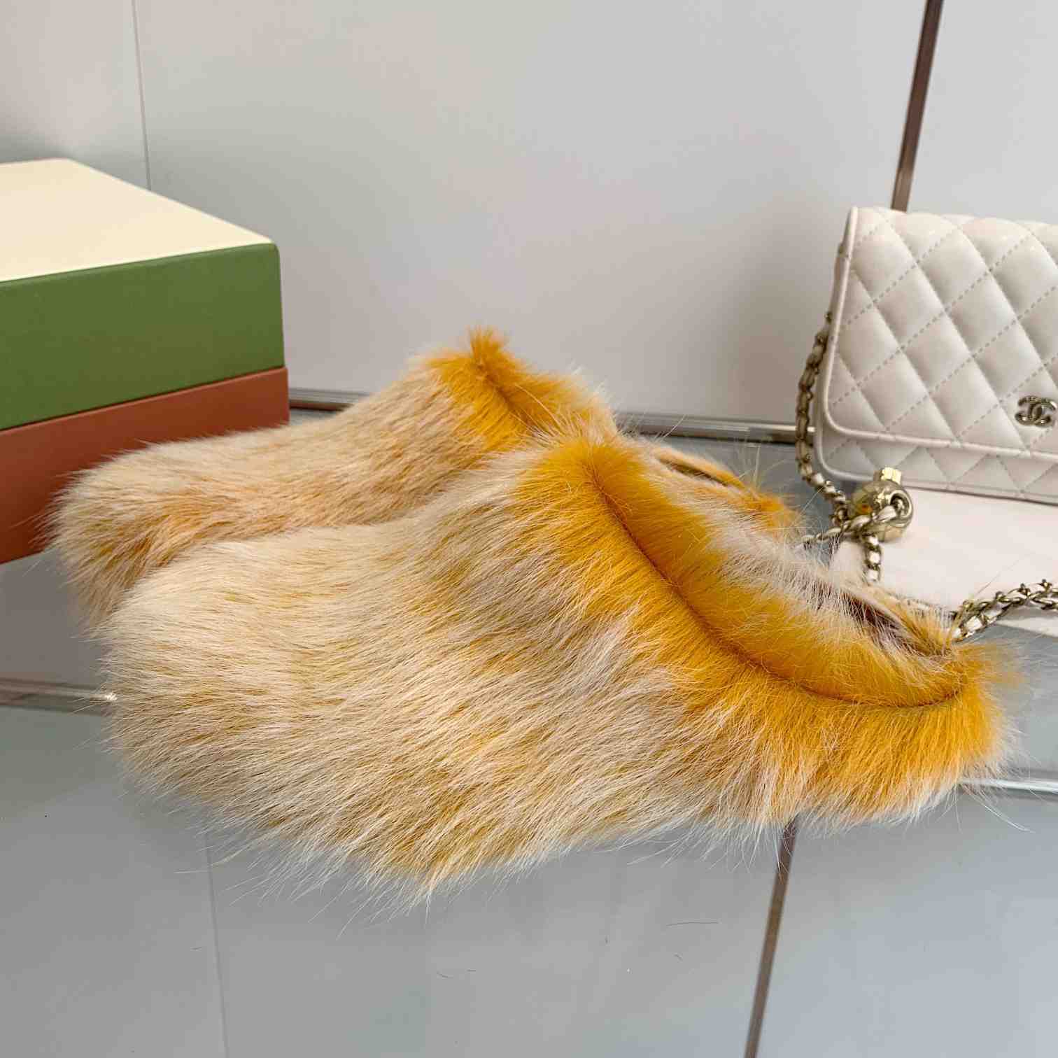 Marni Yellow Long Hair Calfskin Fussbett Sabot - DopestKickz