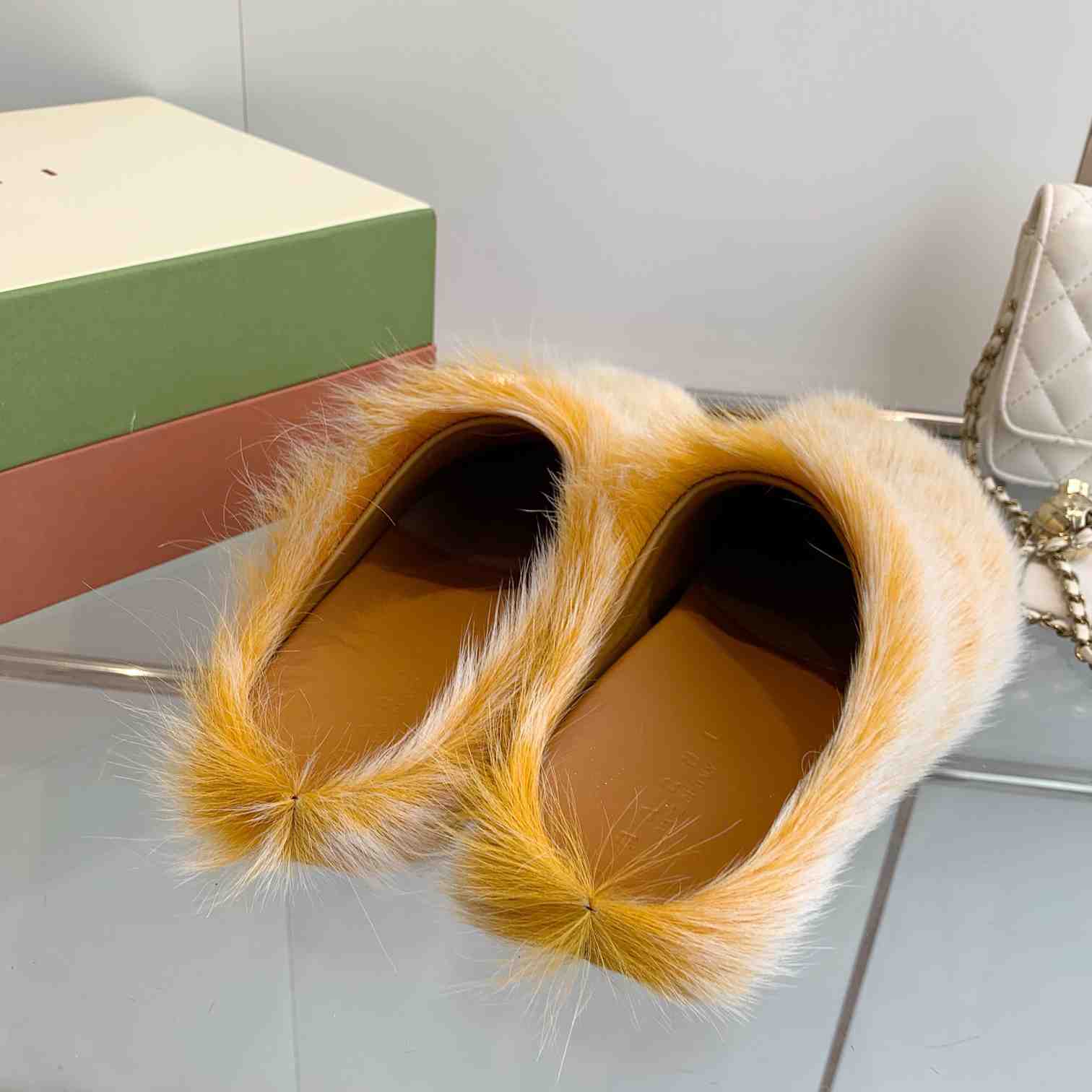 Marni Yellow Long Hair Calfskin Fussbett Sabot - DopestKickz