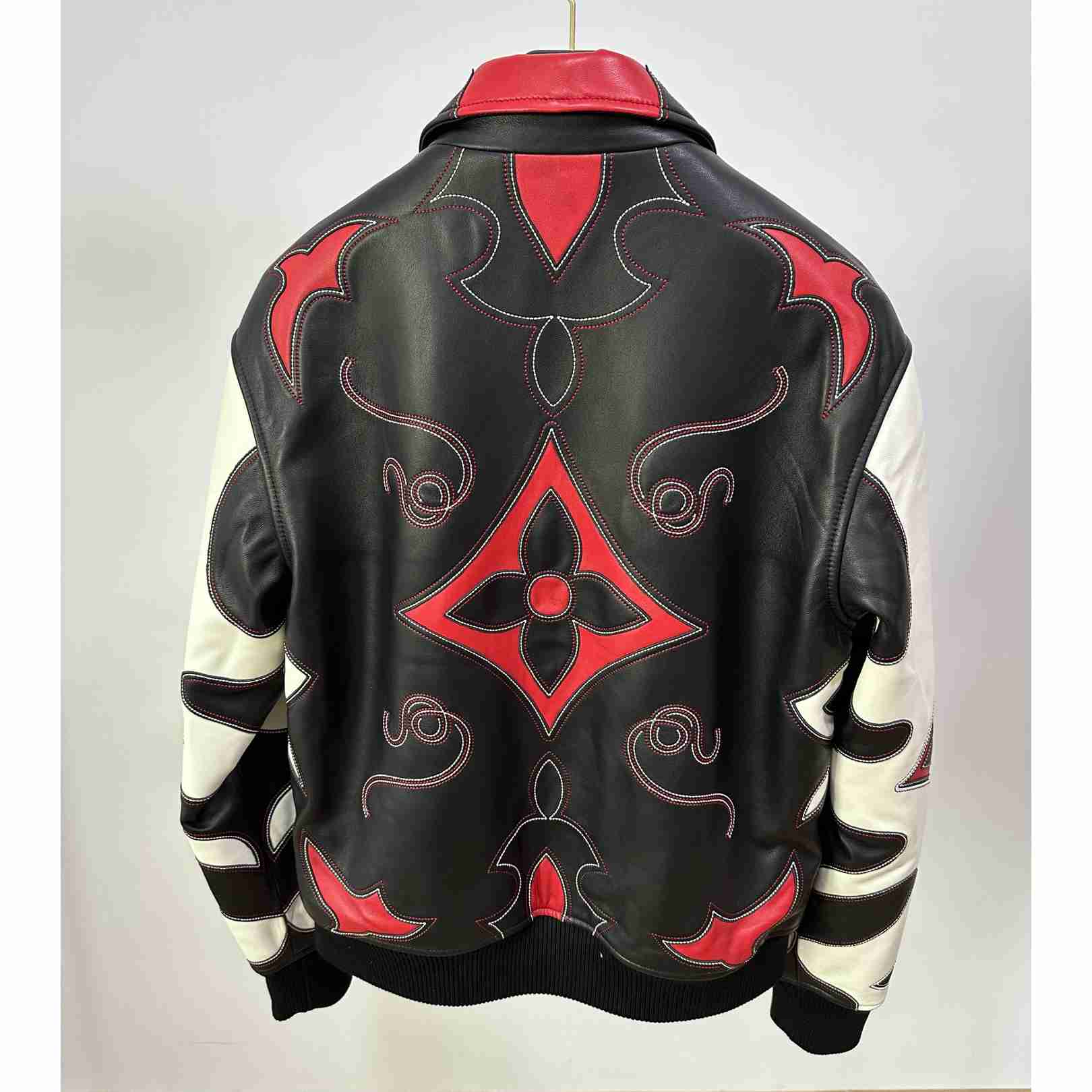 Louis Vuitton Embroidered Leather Bomber Jacket   - DopestKickz