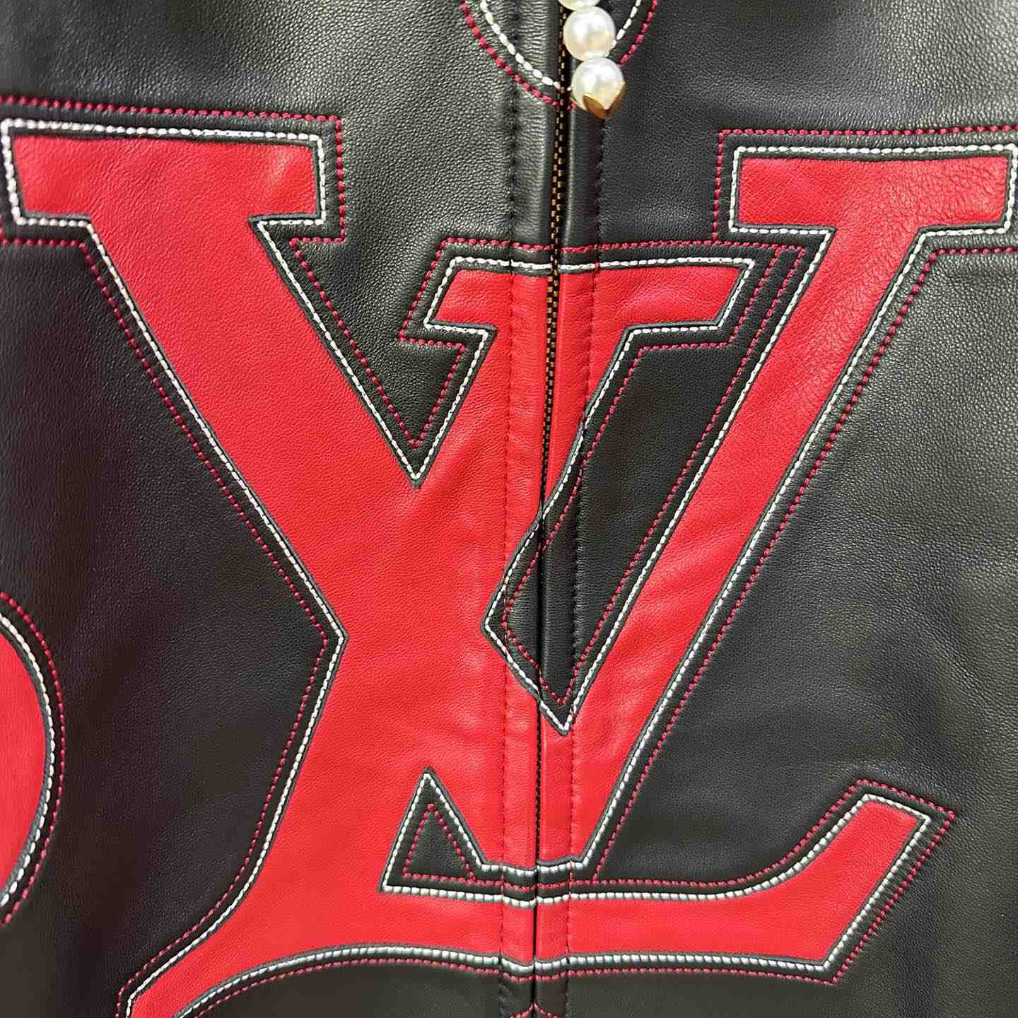 Louis Vuitton Embroidered Leather Bomber Jacket   - DopestKickz