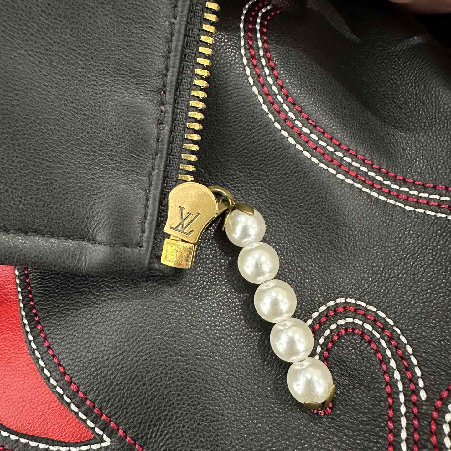 Louis Vuitton Embroidered Leather Bomber Jacket   - DopestKickz