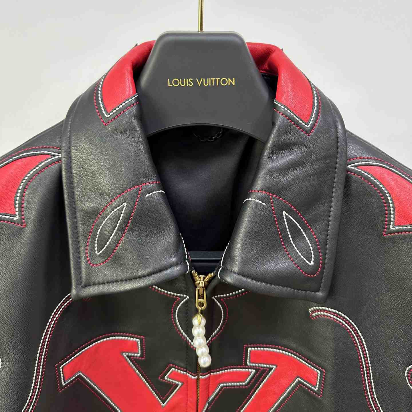 Louis Vuitton Embroidered Leather Bomber Jacket   - DopestKickz