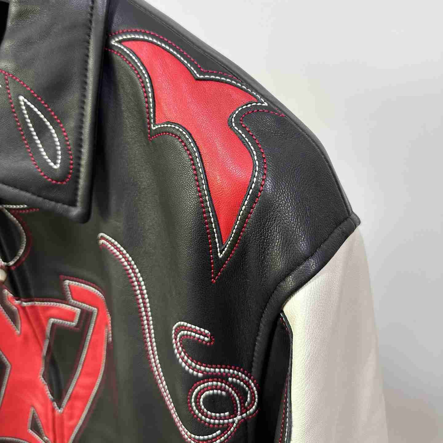 Louis Vuitton Embroidered Leather Bomber Jacket   - DopestKickz
