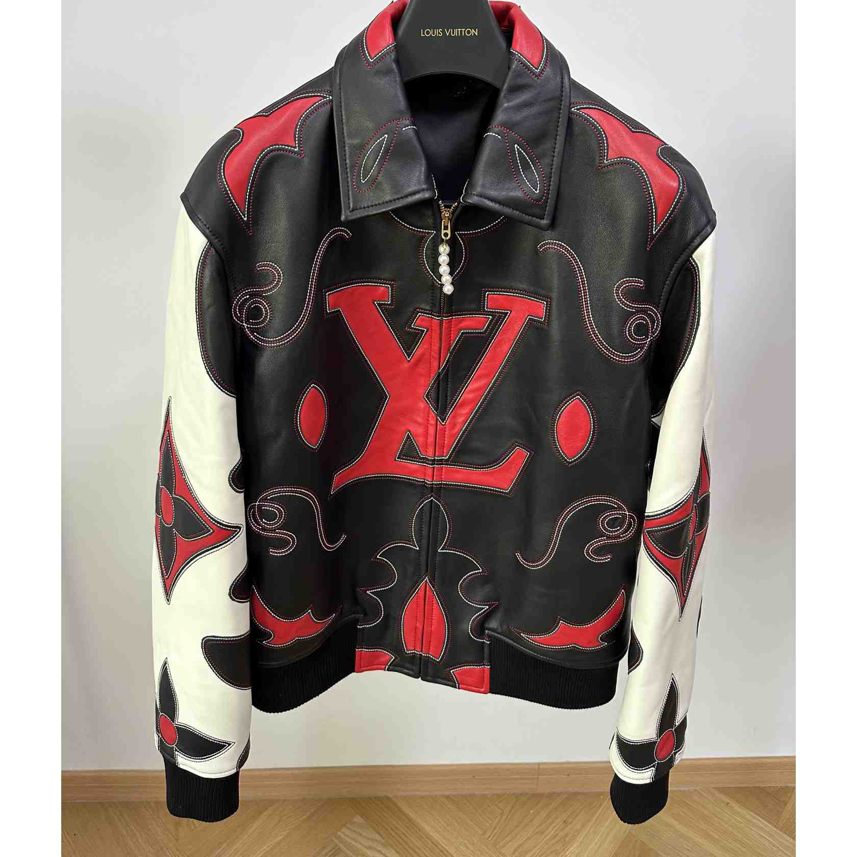 Louis Vuitton Embroidered Leather Bomber Jacket   - DopestKickz