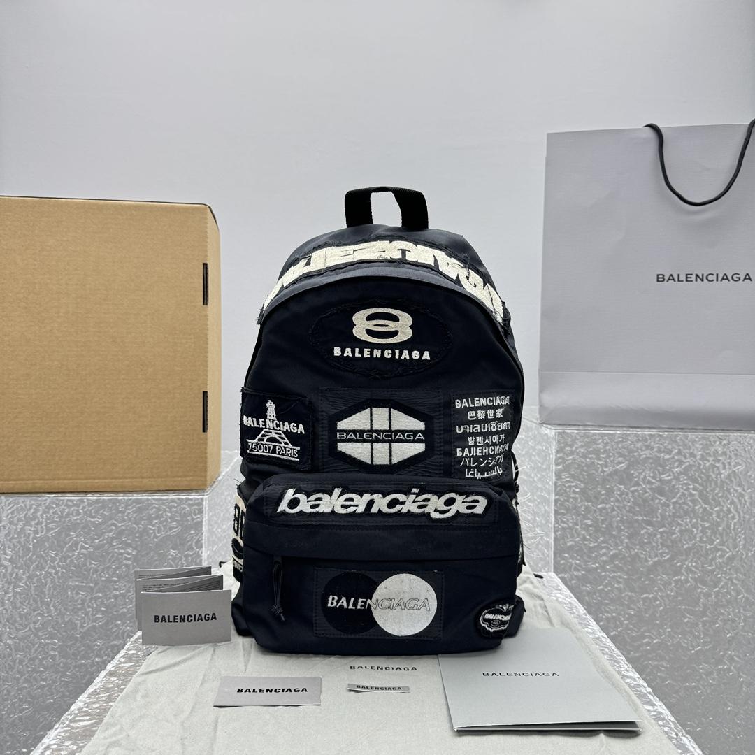 Balenciaga Explorer Patched Backpack   32x9x 47cm - DopestKickz