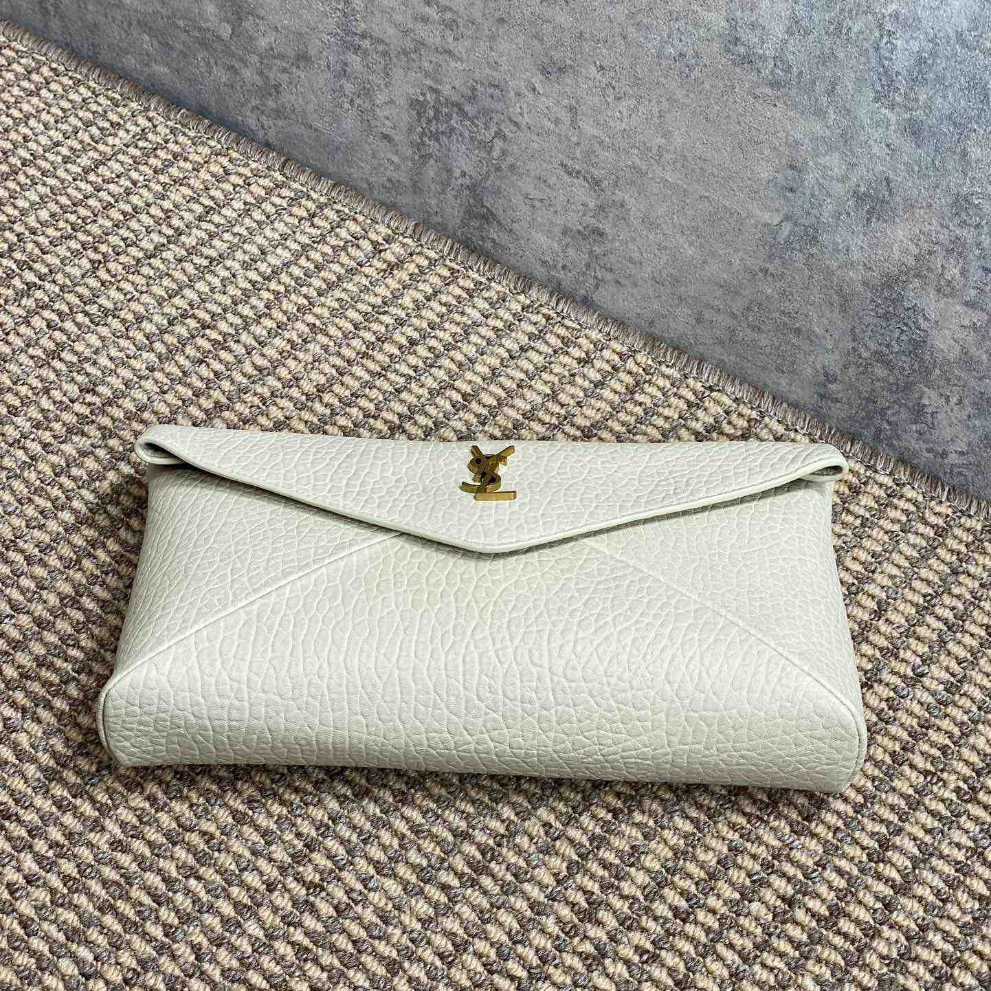 Saint Laurent Cassandre Large Envelope Pouch In Lambskin - DopestKickz