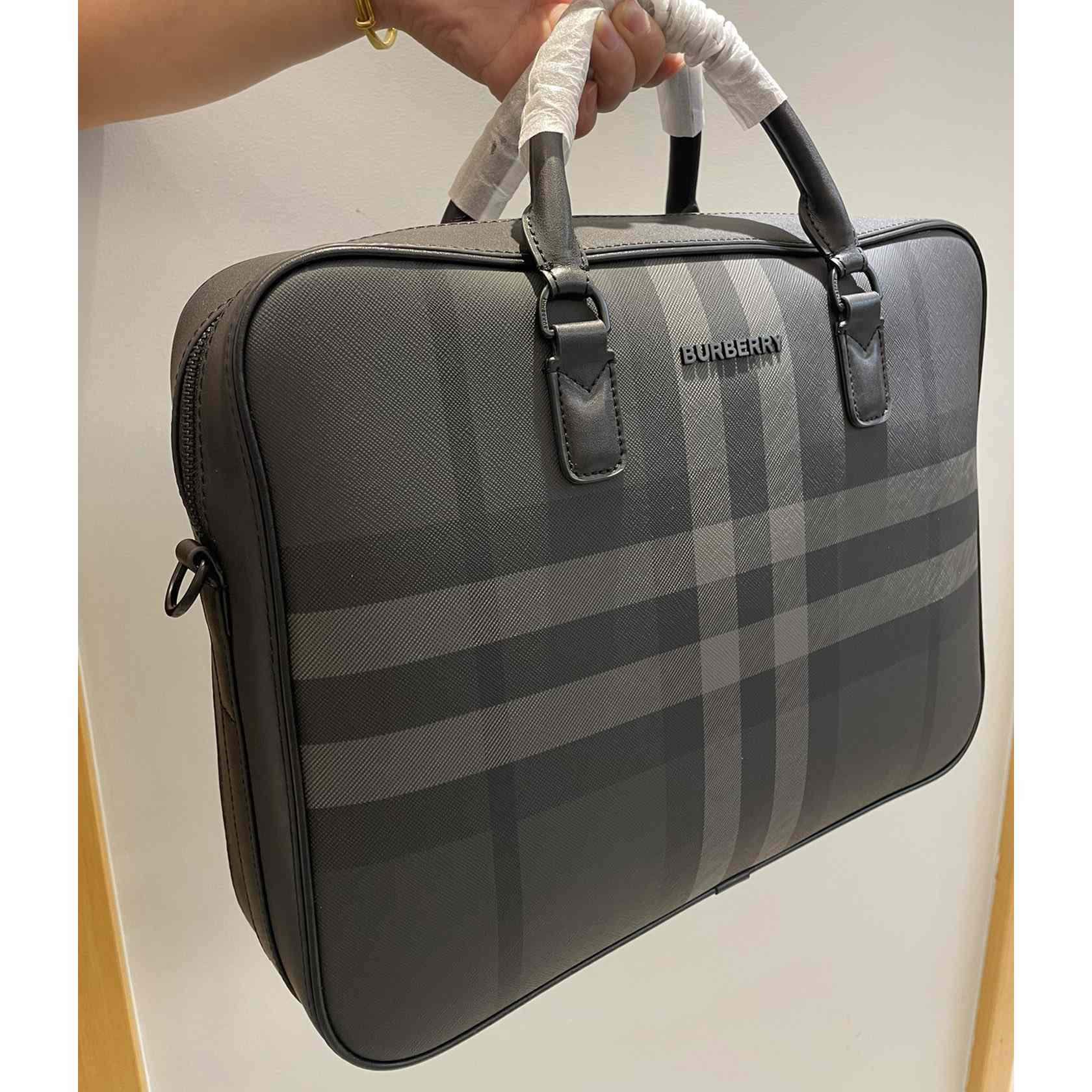 Burberry Ainsworth Checked Zipped Briefcase - DopestKickz