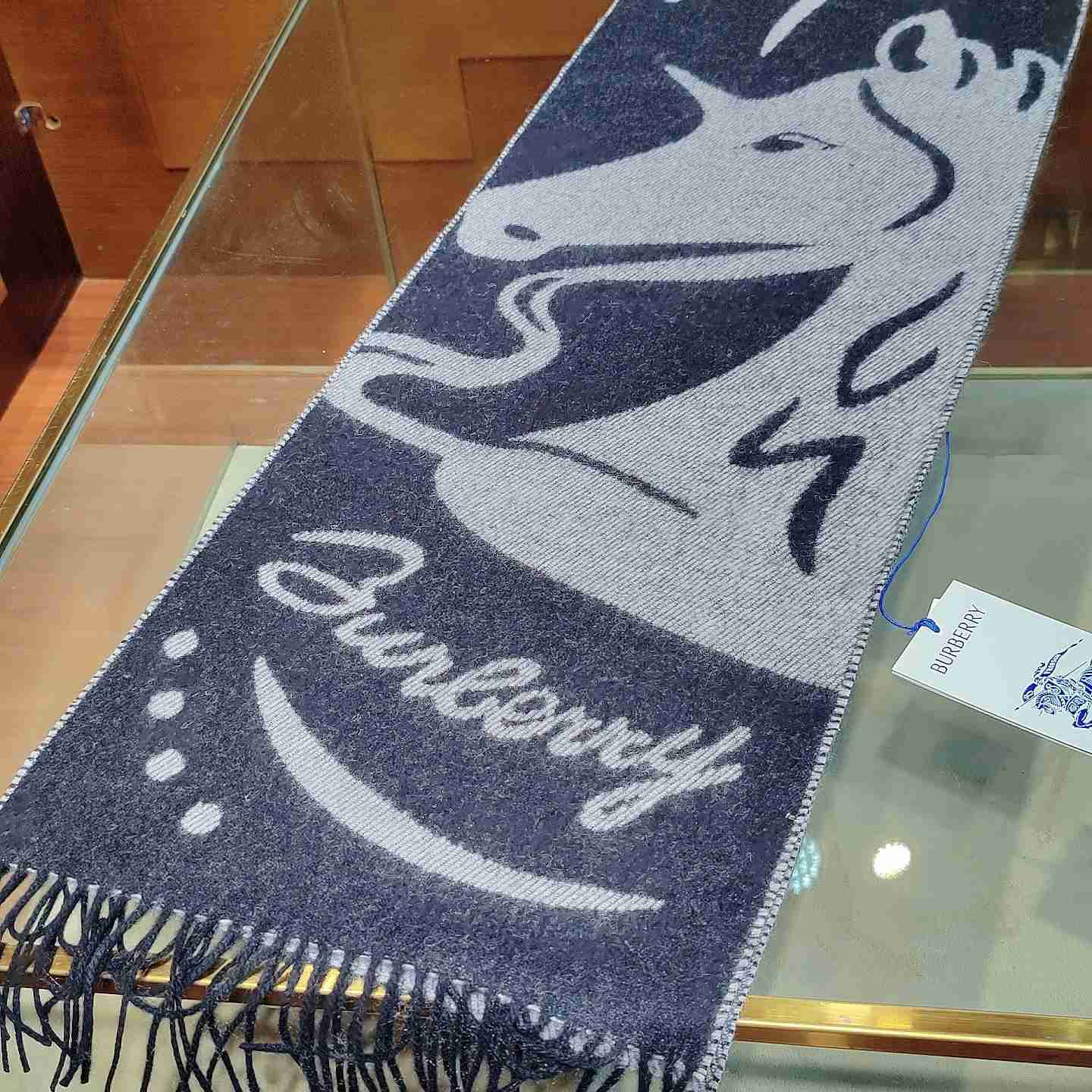Burberry Mirrored Horse Cashmere Scarf - DopestKickz