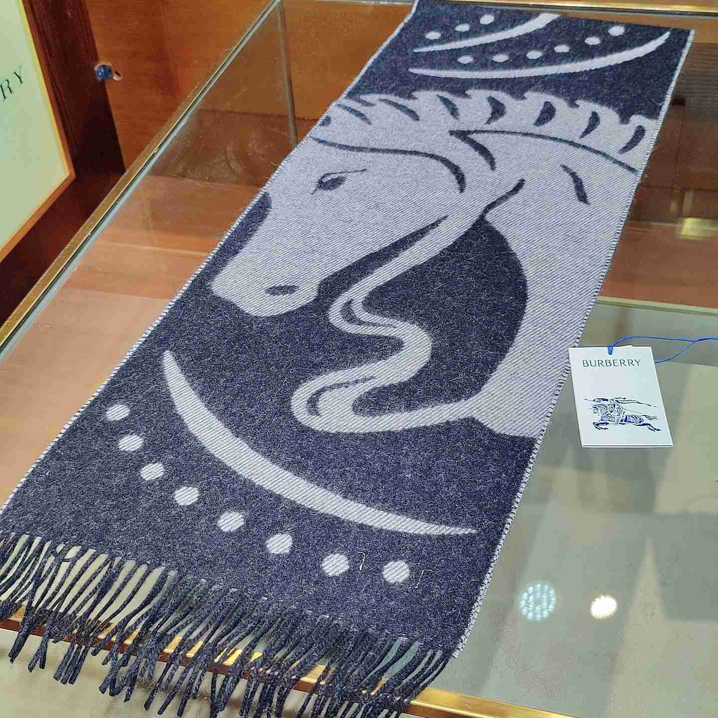 Burberry Mirrored Horse Cashmere Scarf - DopestKickz