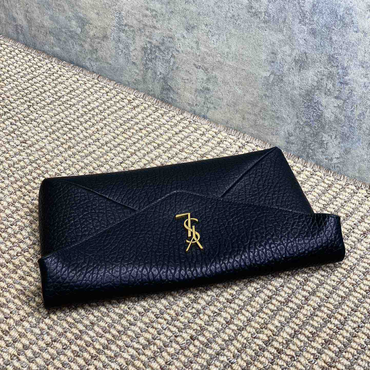 Saint Laurent Cassandre Large Envelope Pouch In Lambskin - DopestKickz