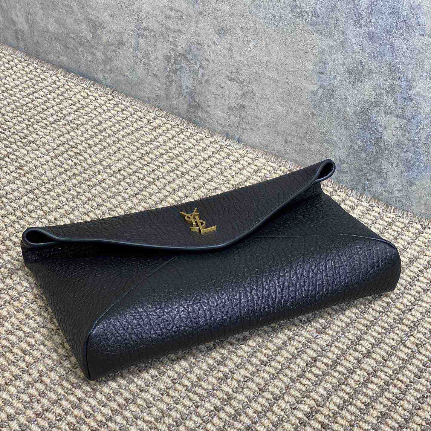 Saint Laurent Cassandre Large Envelope Pouch In Lambskin - DopestKickz