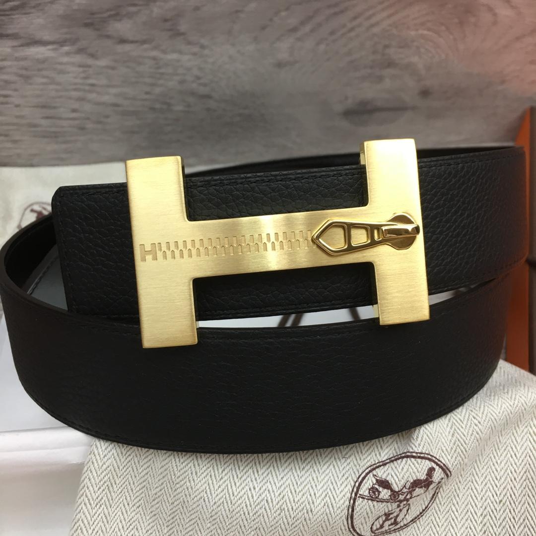 Hermes Leather H Buckle Belt - DopestKickz