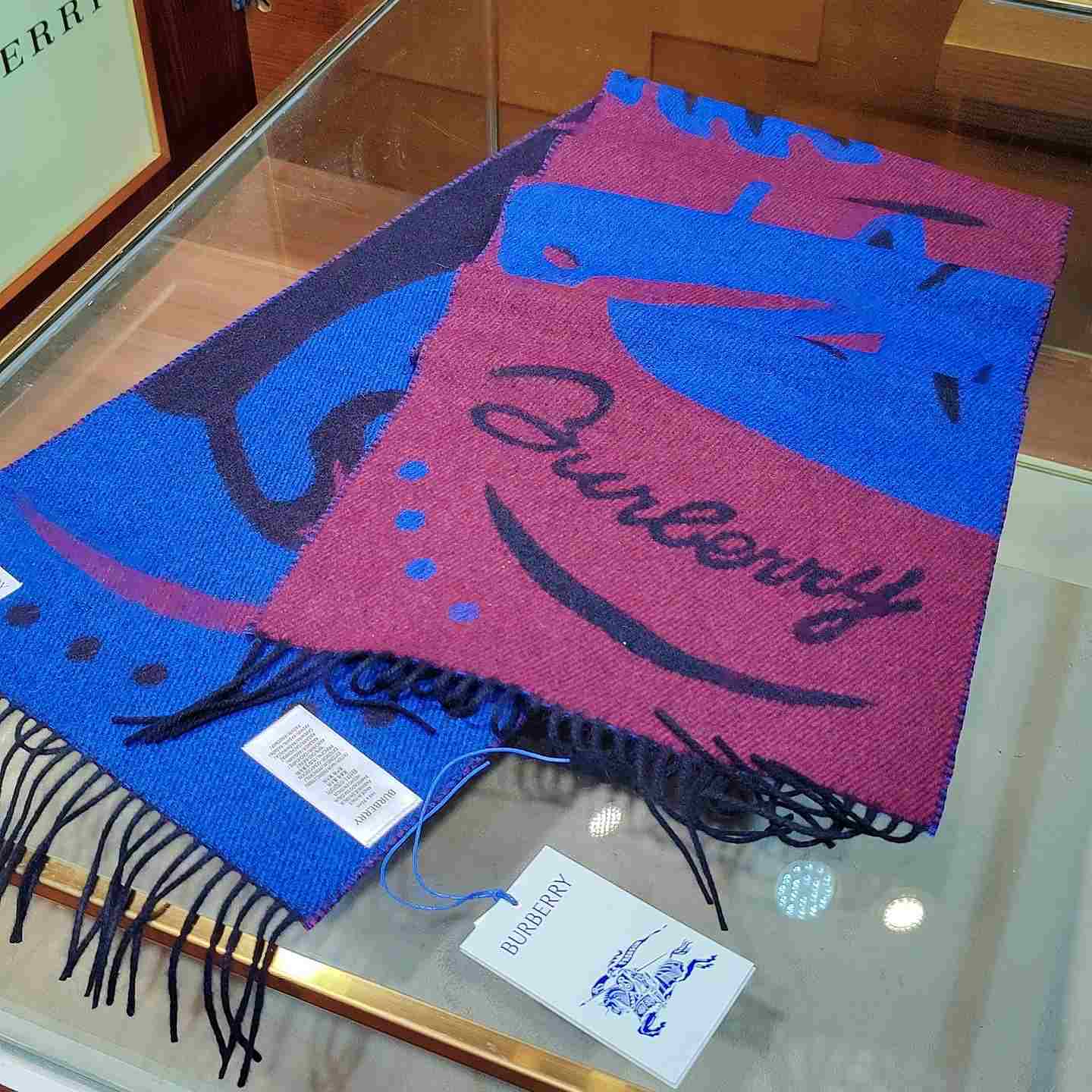 Burberry Mirrored Horse Cashmere Scarf - DopestKickz