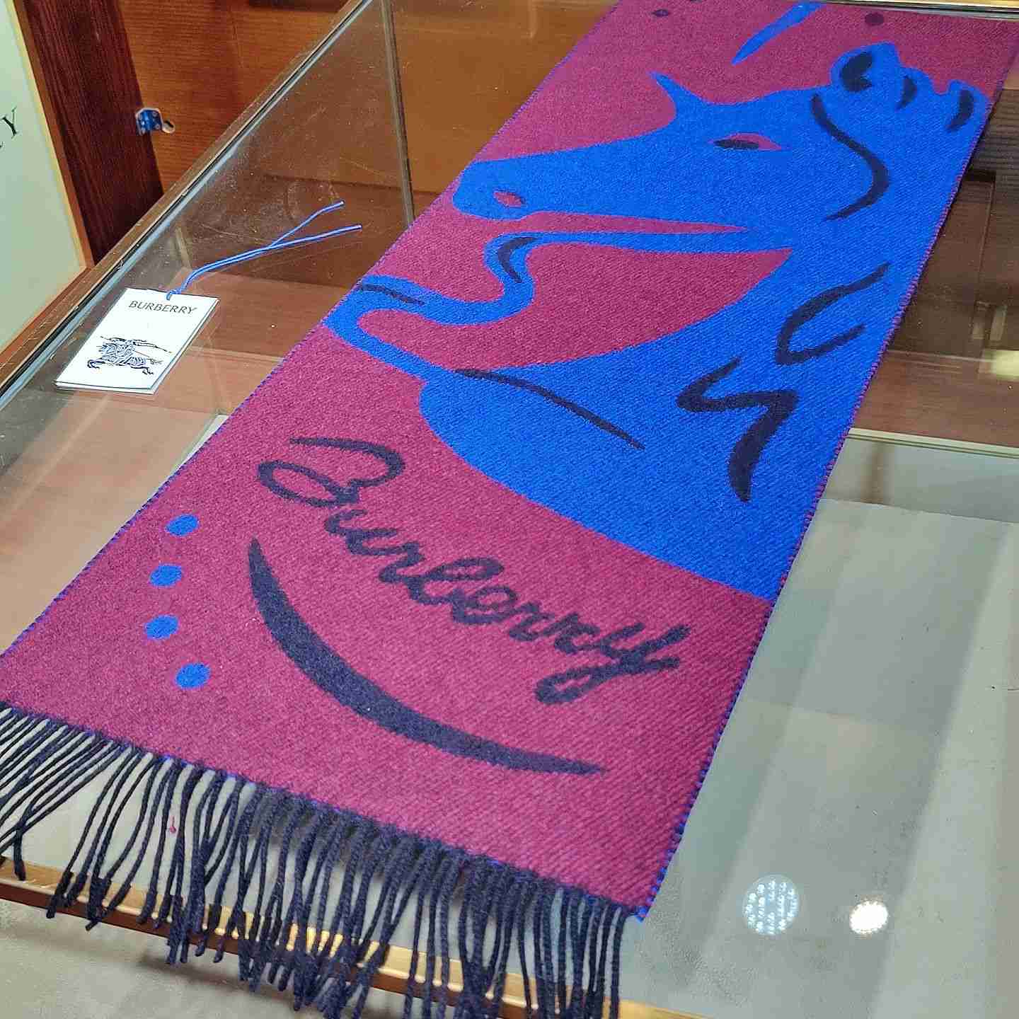 Burberry Mirrored Horse Cashmere Scarf - DopestKickz