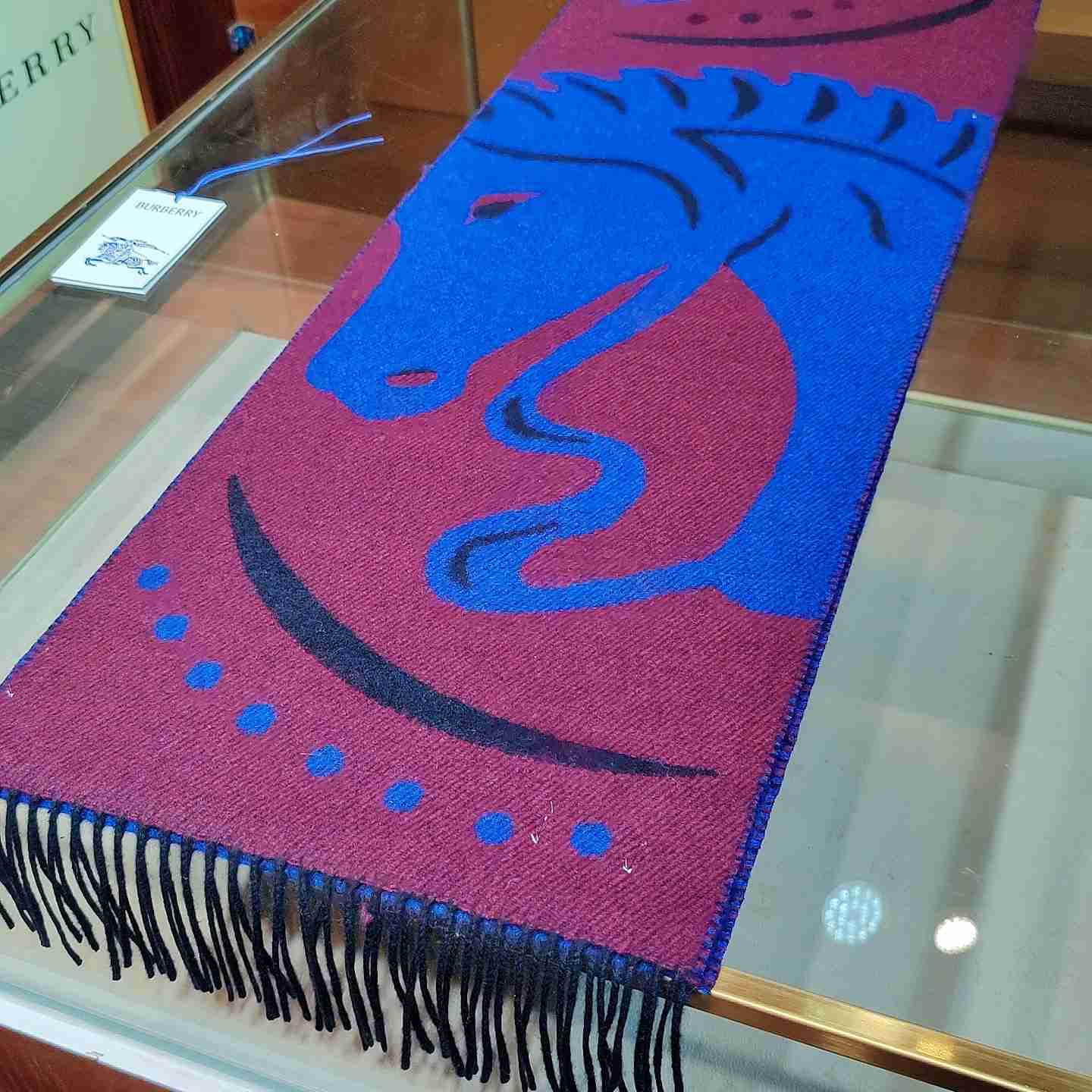 Burberry Mirrored Horse Cashmere Scarf - DopestKickz