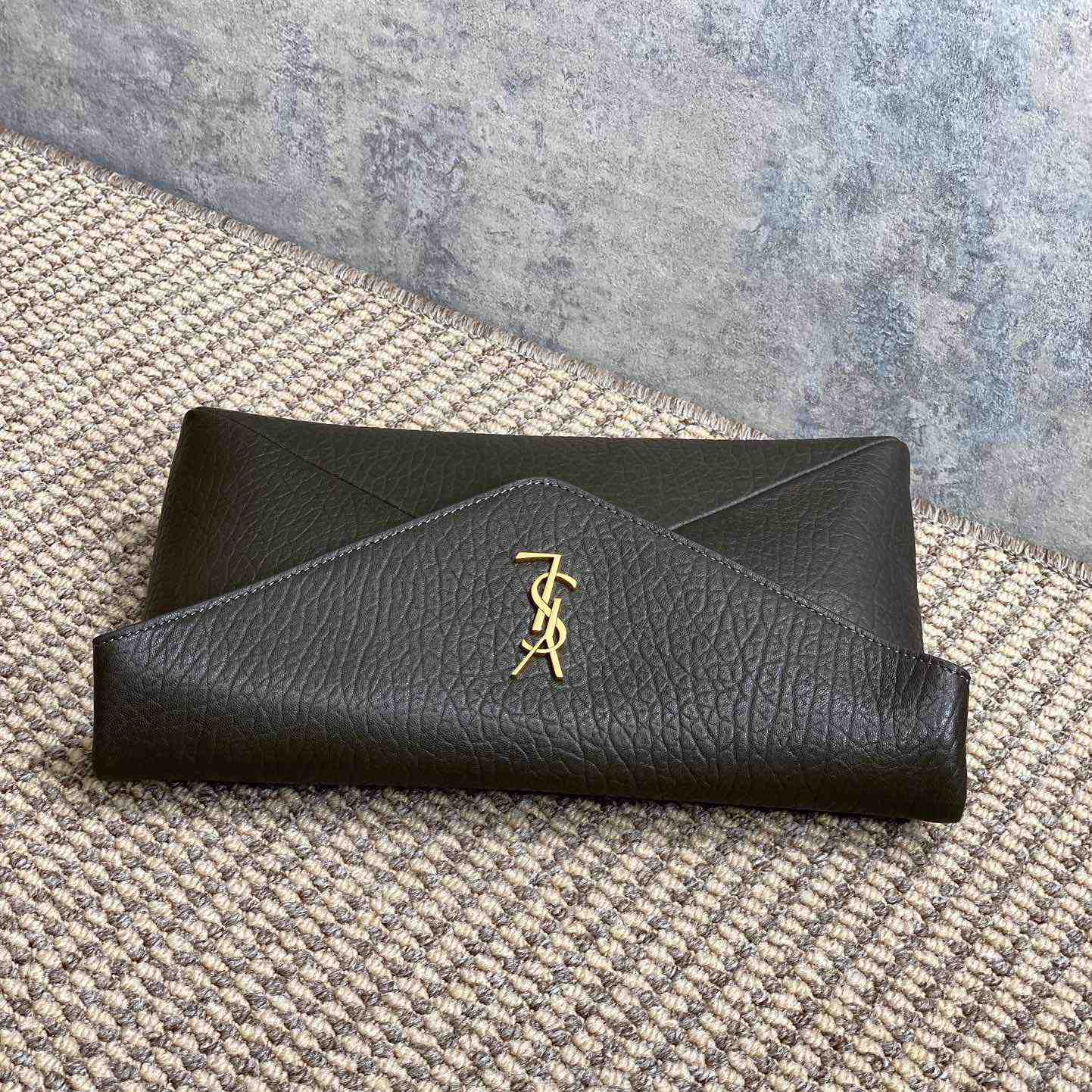 Saint Laurent Cassandre Large Envelope Pouch In Lambskin - DopestKickz