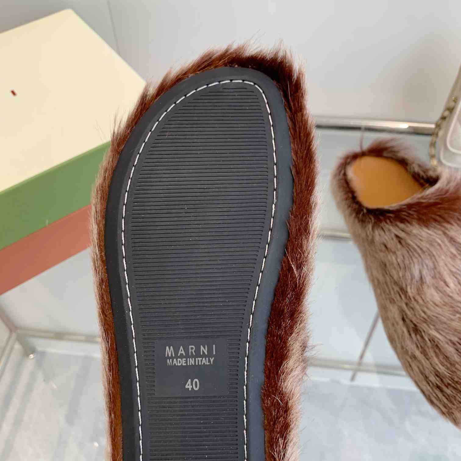Marni Long Hair Calfskin Fussbett Sabot - DopestKickz