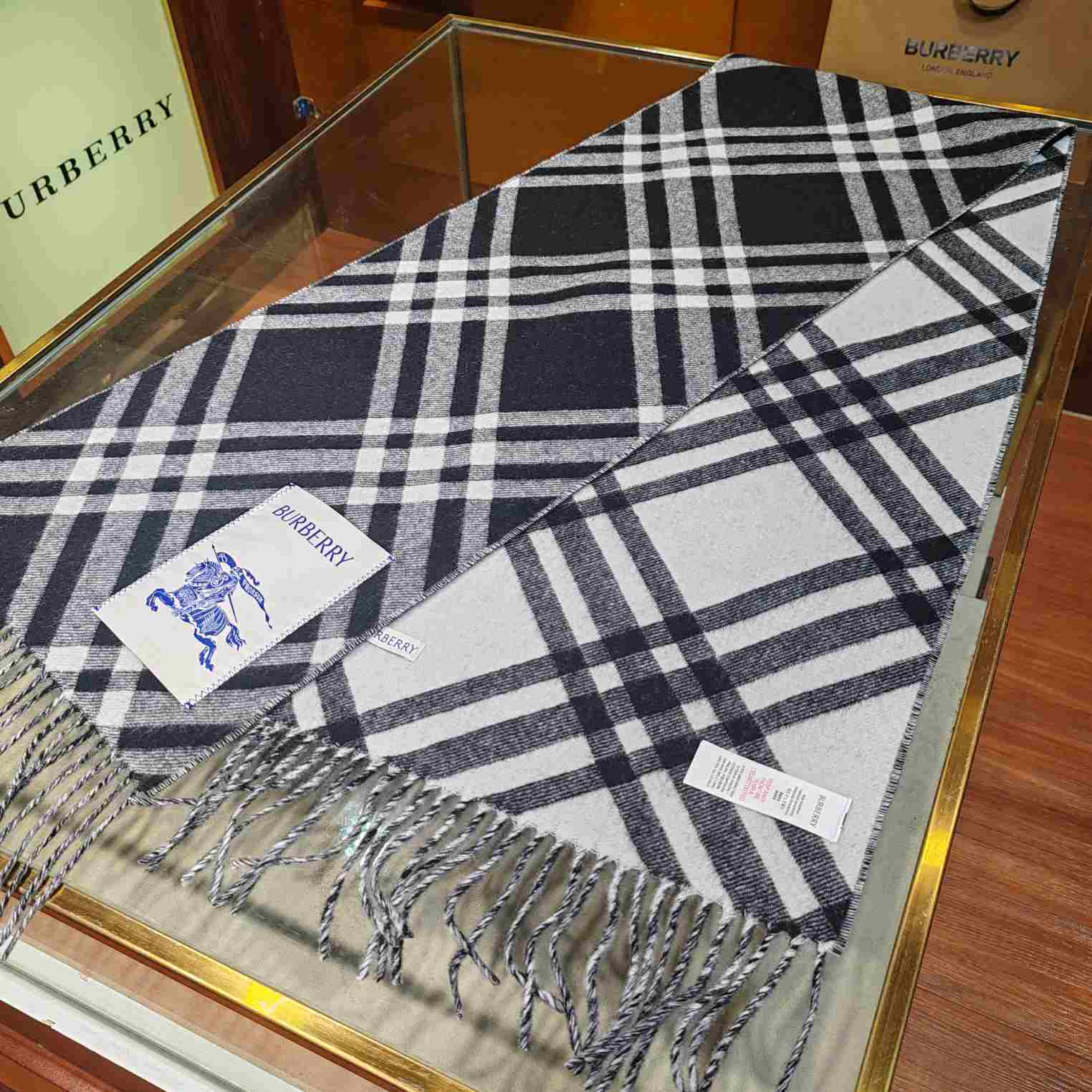 Burberry Check Cashmere Scarf - DopestKickz