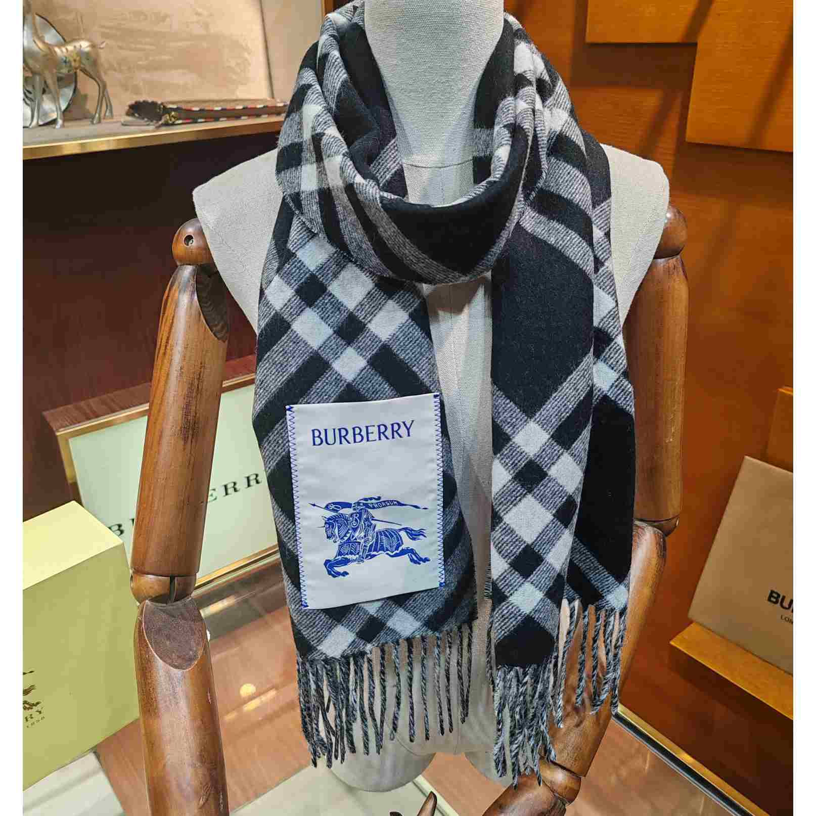 Burberry Check Cashmere Scarf - DopestKickz