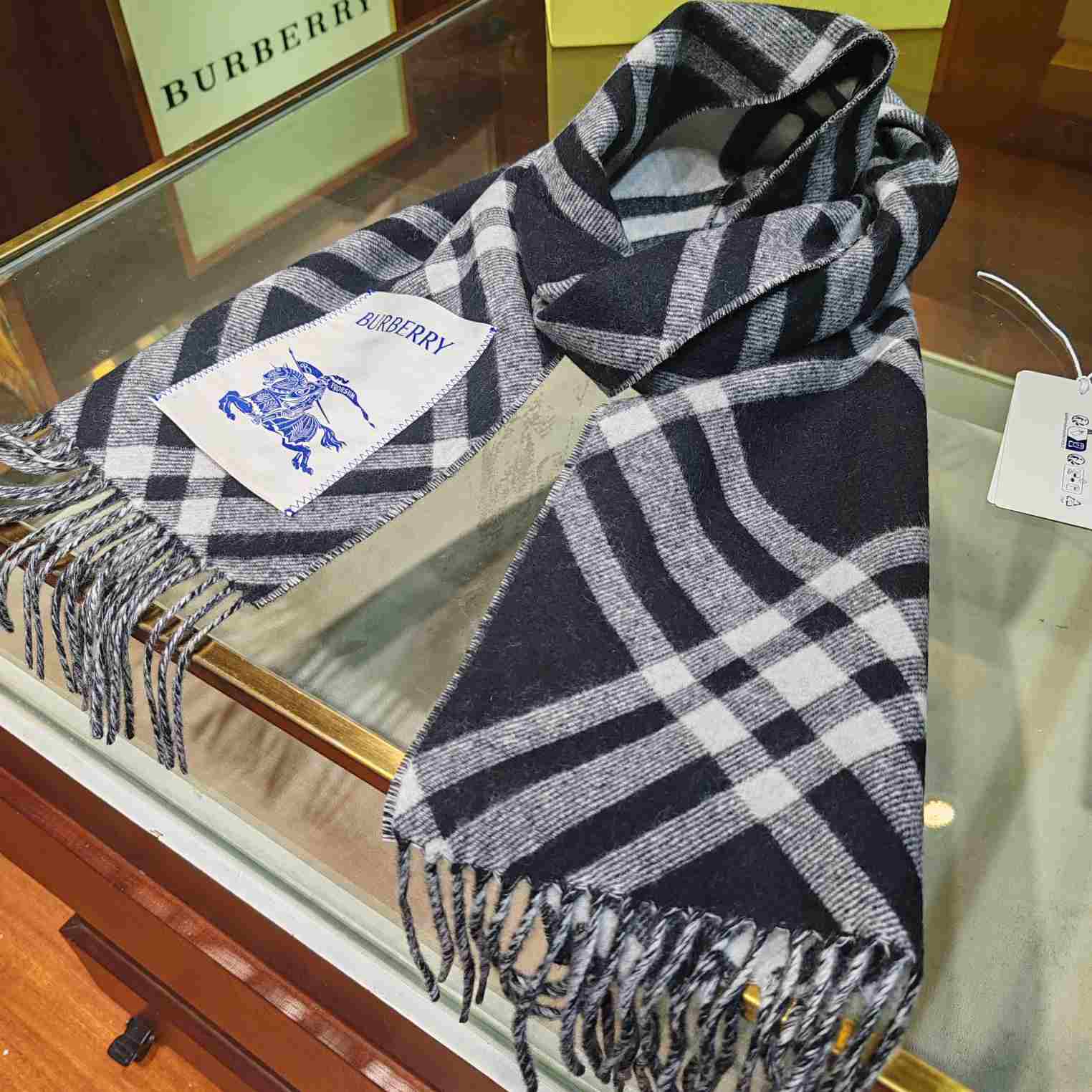 Burberry Check Cashmere Scarf - DopestKickz