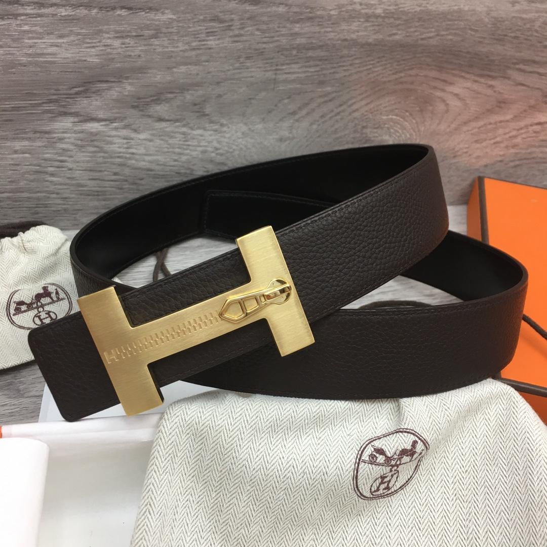 Hermes Leather H Buckle Belt - DopestKickz