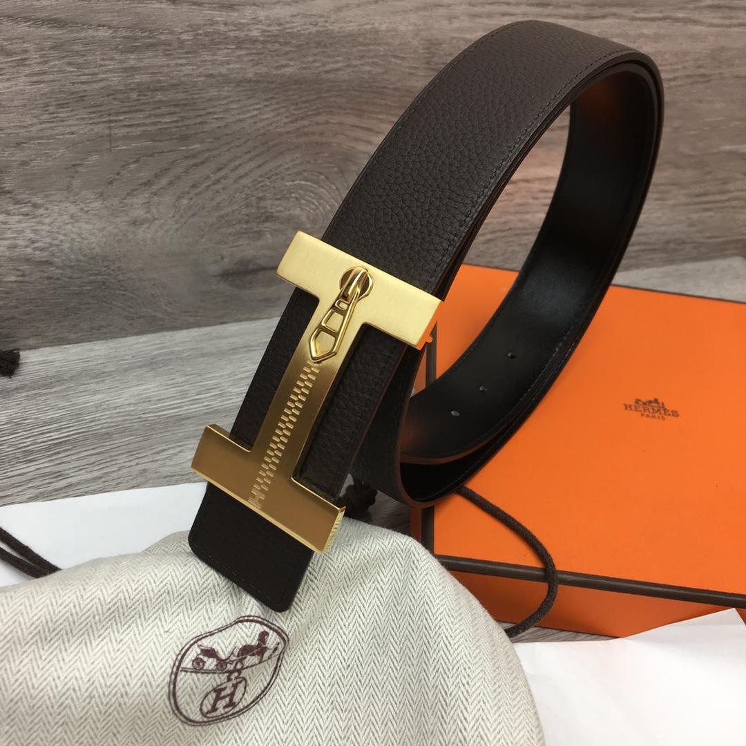 Hermes Leather H Buckle Belt - DopestKickz