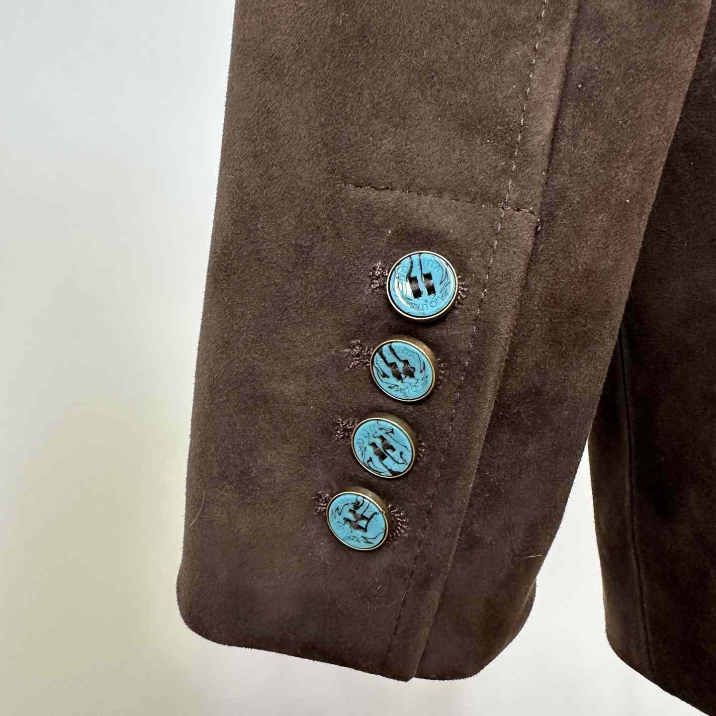 Louis Vuitton Single-Breasted Nubuck Leather Jacket   1AFXFK - DopestKickz