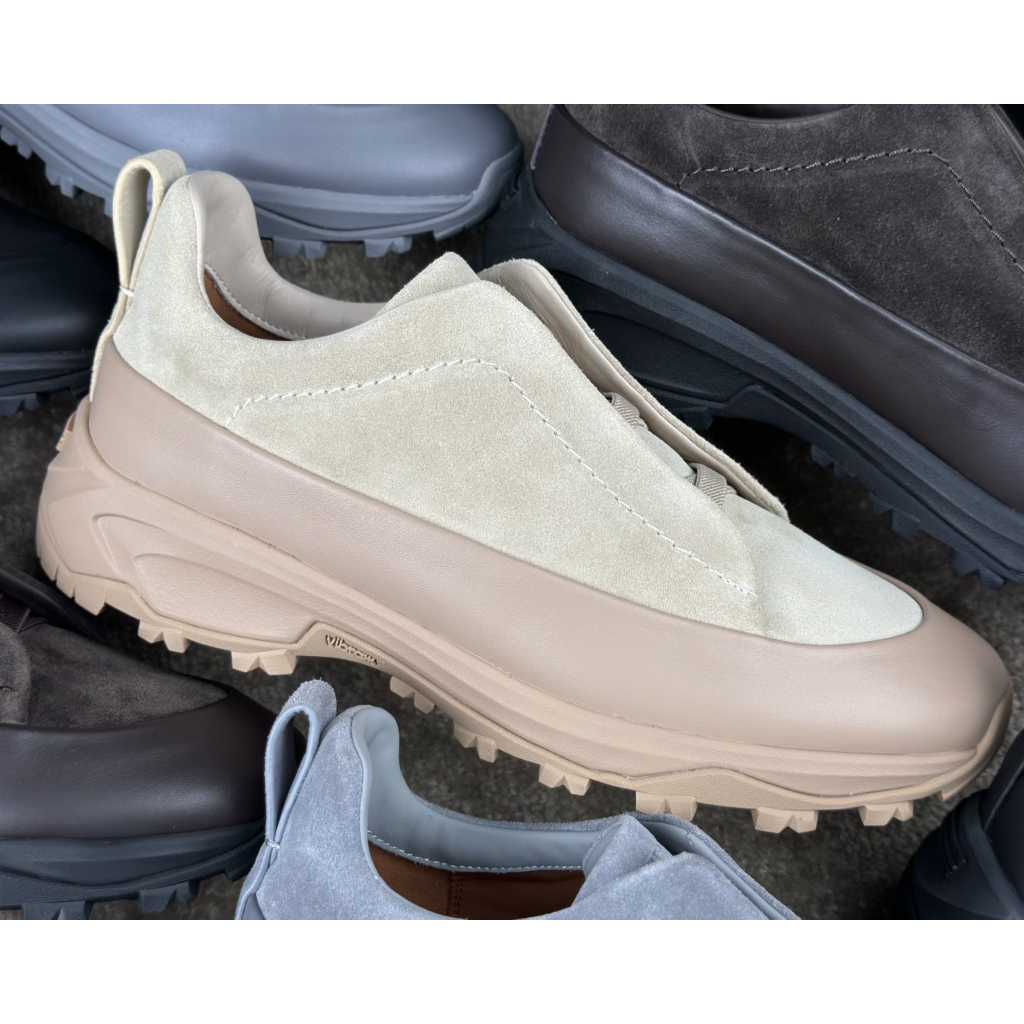 Zegna Suede And Leather Triple Stitch™ Monte Sneakers - DopestKickz