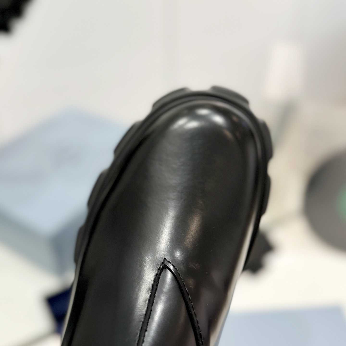 Prada Moonlith Brushed Leather Chelsea Boots - DopestKickz