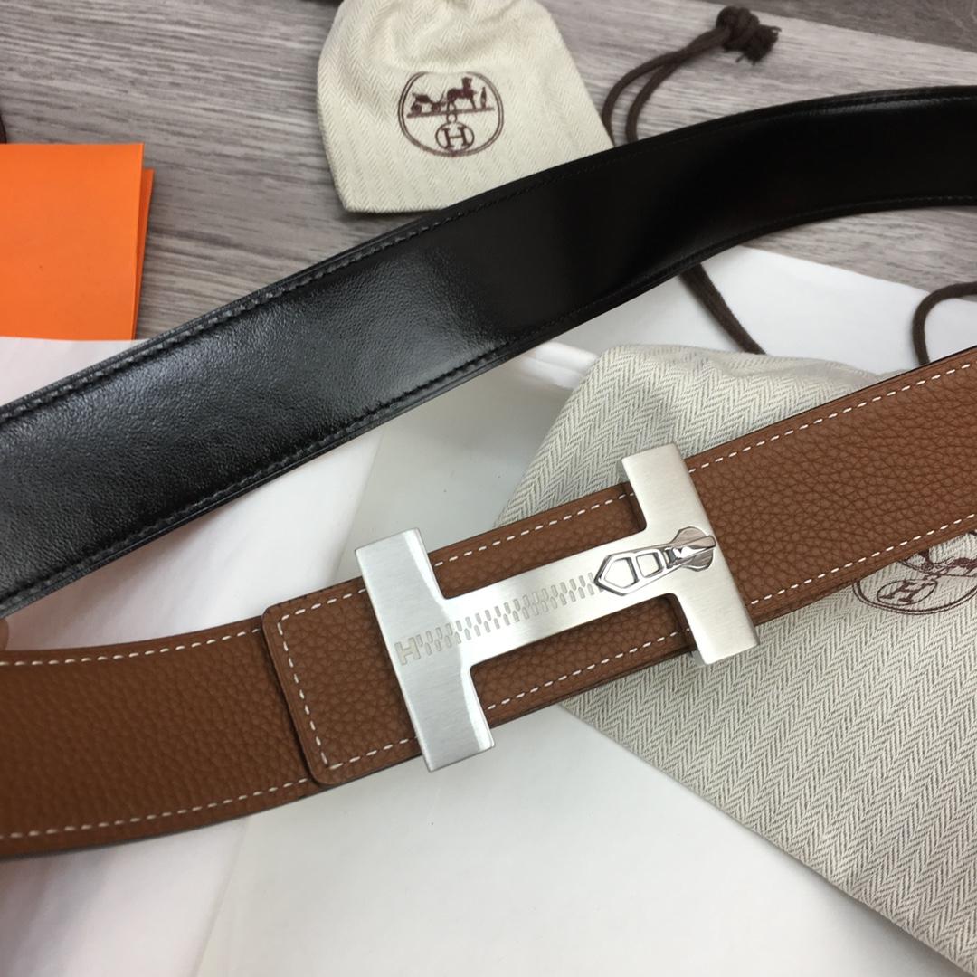 Hermes Leather H Buckle Belt - DopestKickz