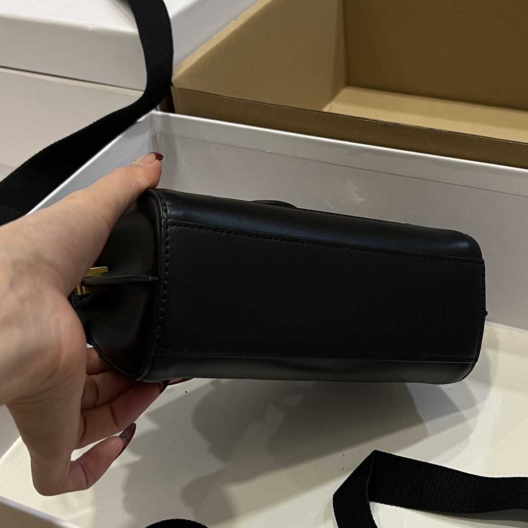 Balmain Black Leather Shoulder Bag  (19*12*7.5cm) - DopestKickz